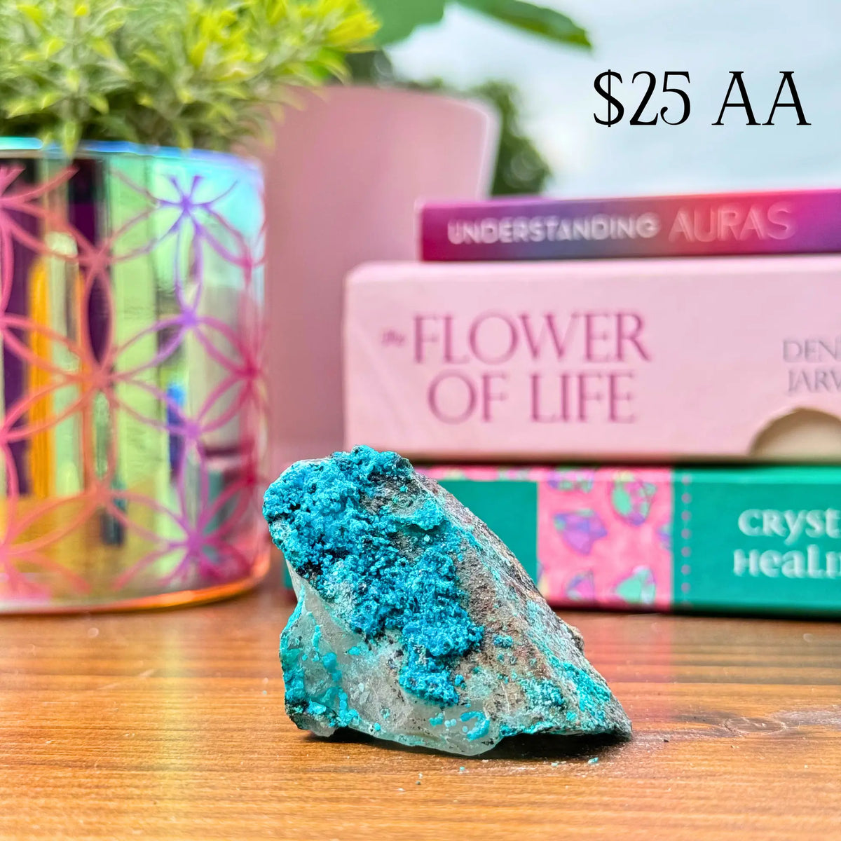 Chrysocolla on Quartz Clusters Arabella Crystals