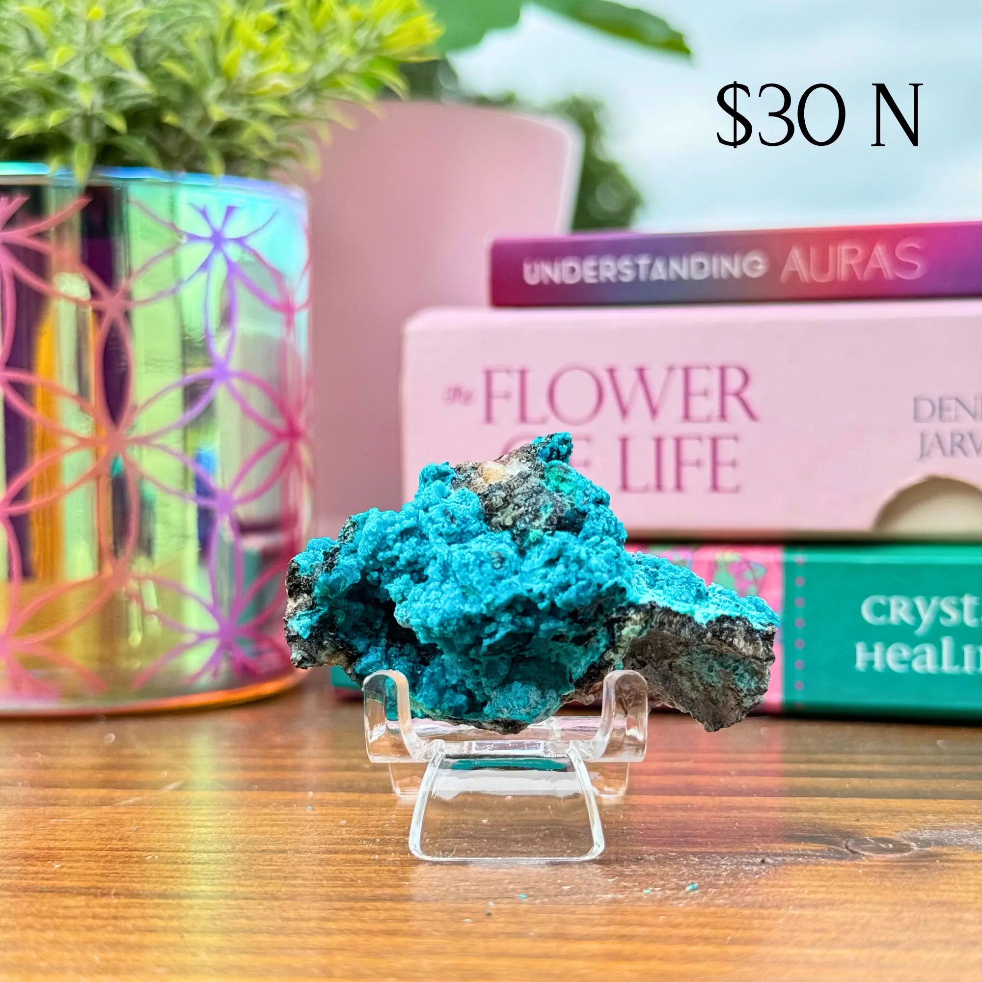 Chrysocolla on Quartz Clusters Arabella Crystals