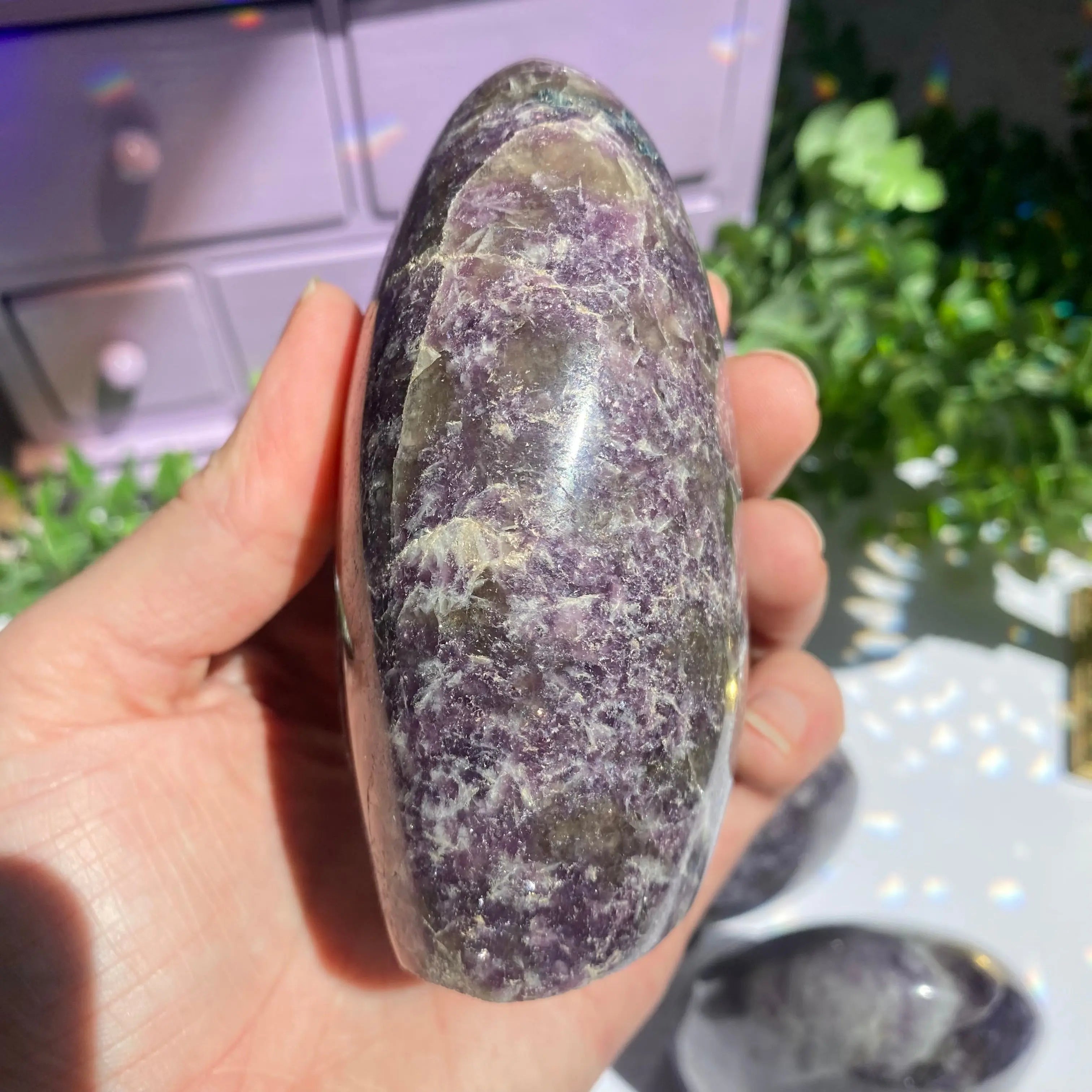 Lepidolite x Smoky Quartz (Unicorn Stone) Free Form Arabella Crystals