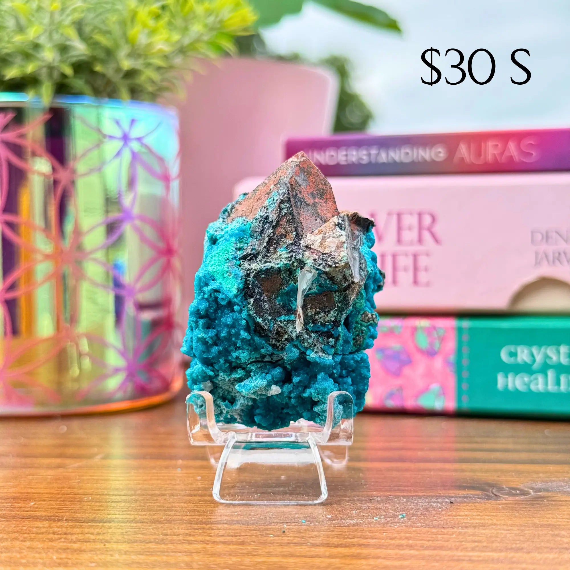 Chrysocolla on Quartz Clusters Arabella Crystals