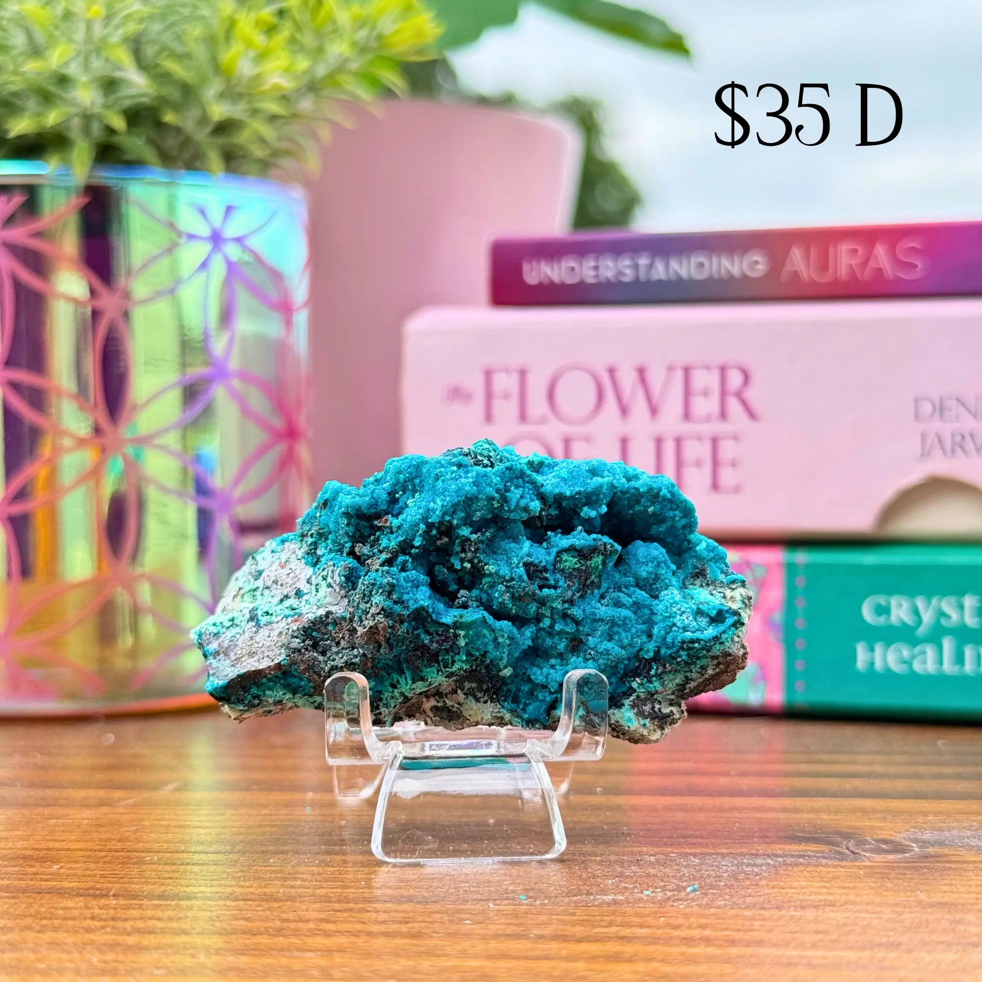 Chrysocolla on Quartz Clusters Arabella Crystals