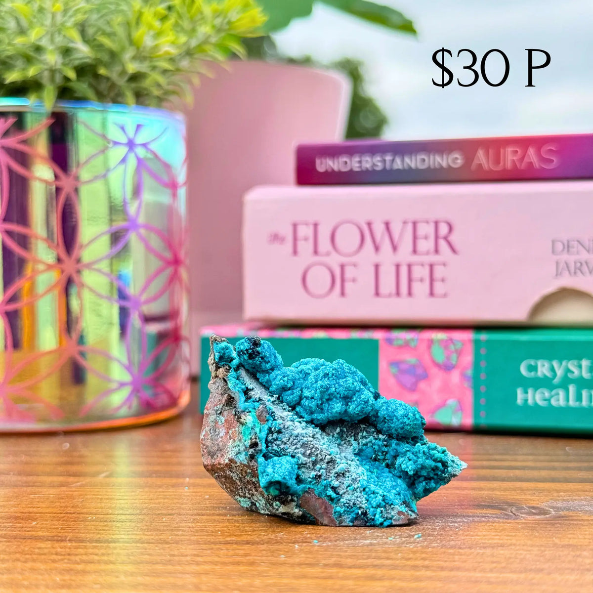 Chrysocolla on Quartz Clusters Arabella Crystals