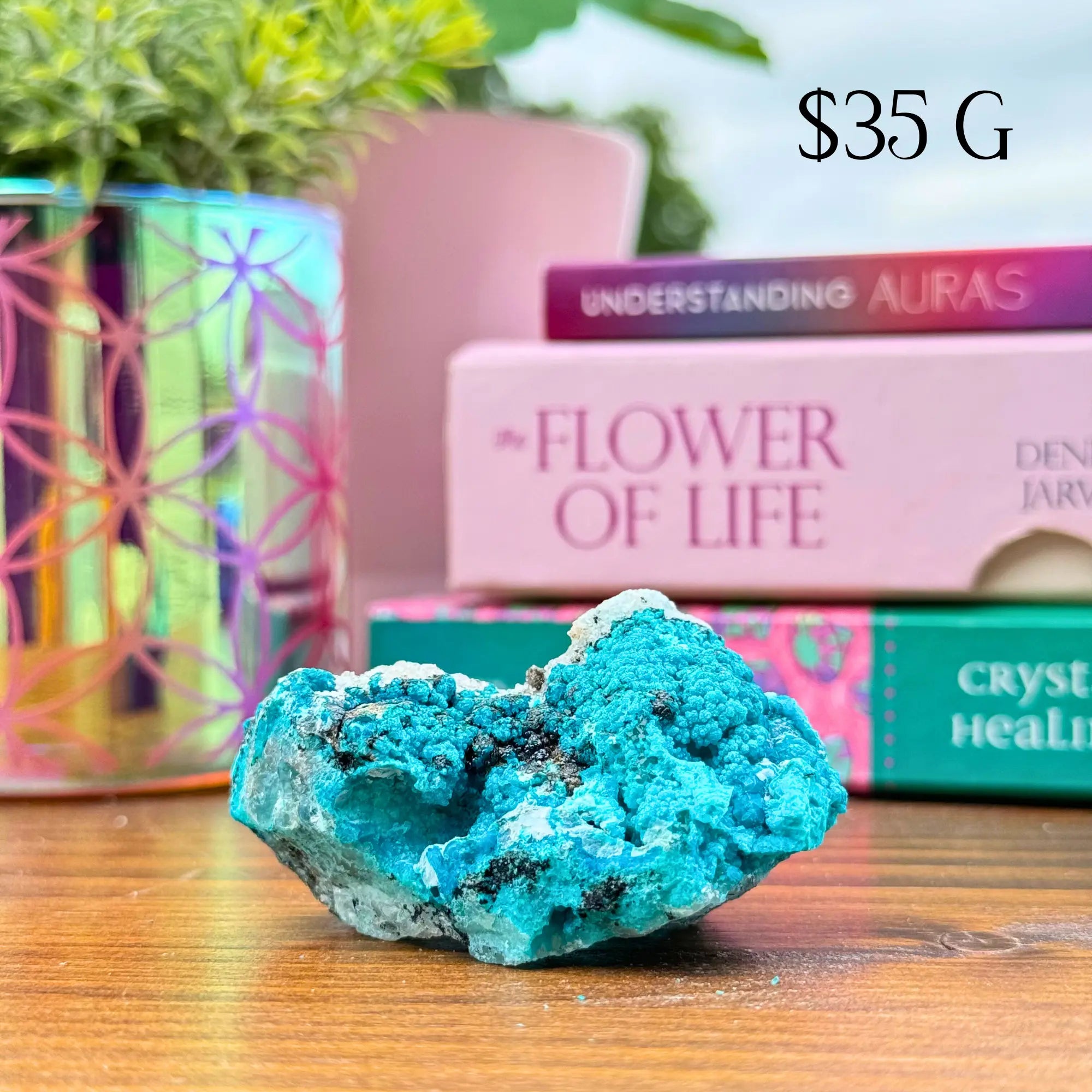 Chrysocolla on Quartz Clusters Arabella Crystals
