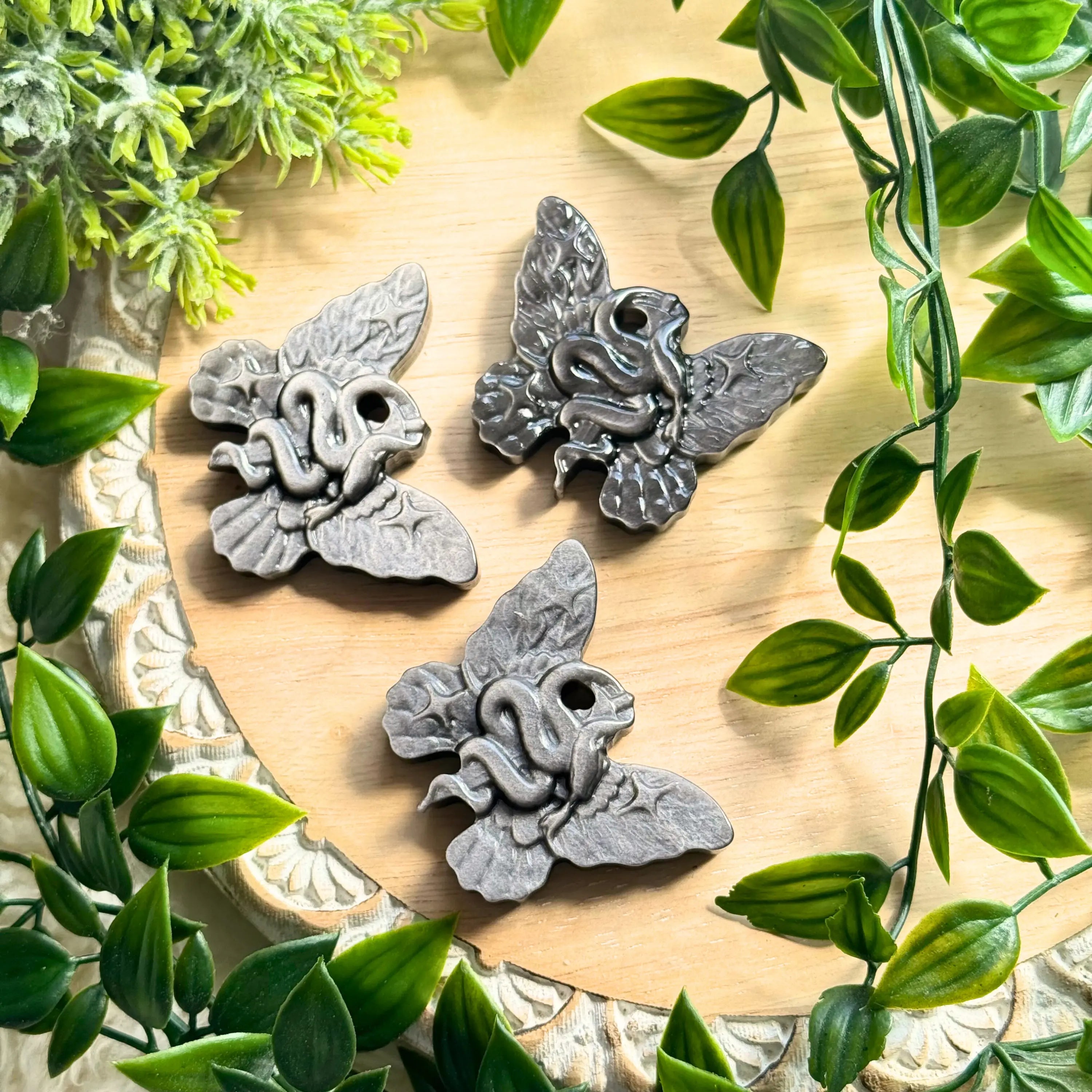 Silver Sheen Obsidian Butterfly Serpent Carving Arabella Crystals