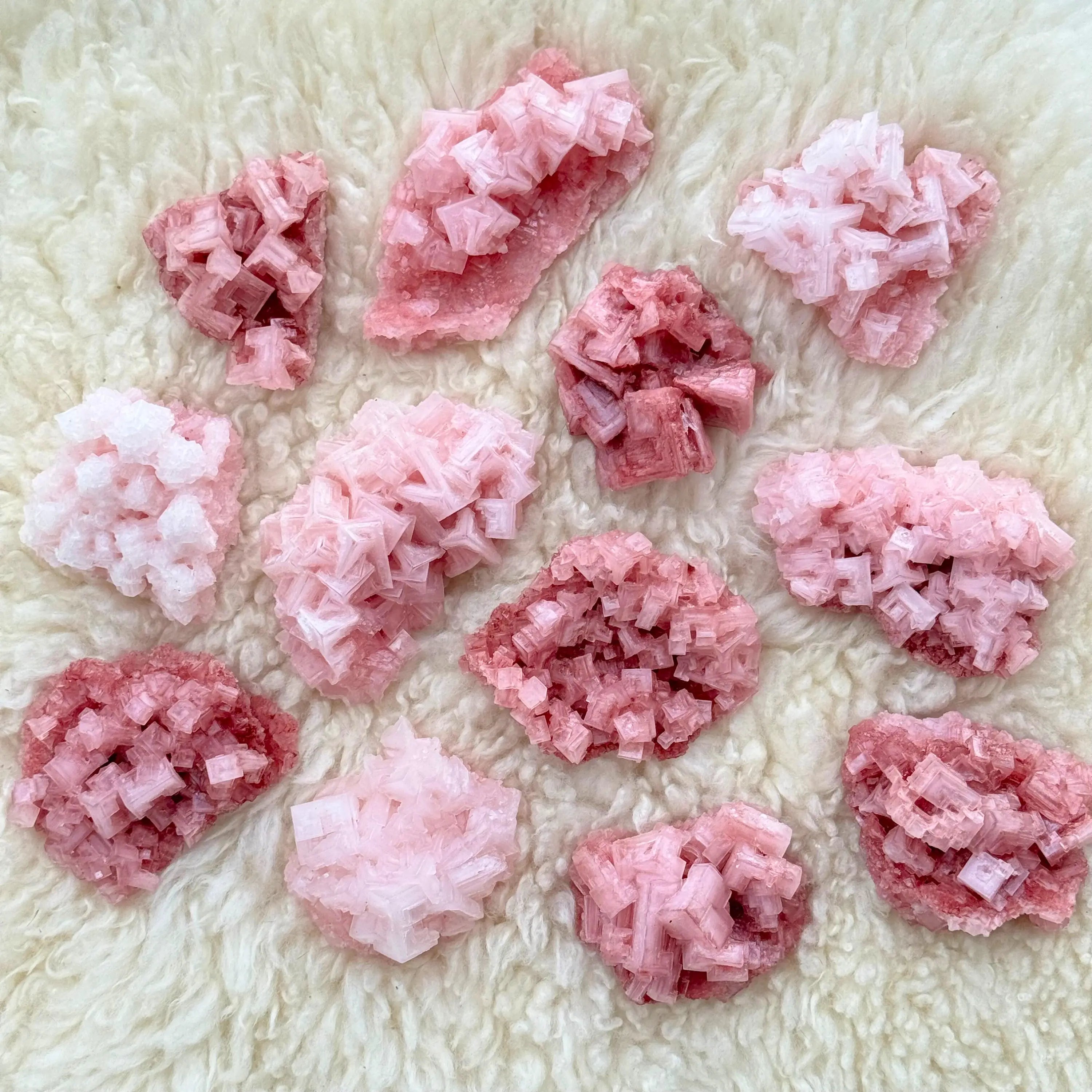 Pink Halite Clusters Arabella Crystals