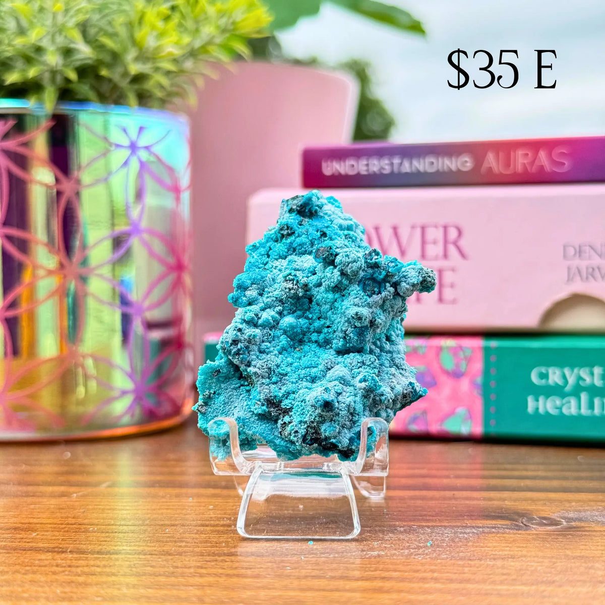 Chrysocolla on Quartz Clusters Arabella Crystals