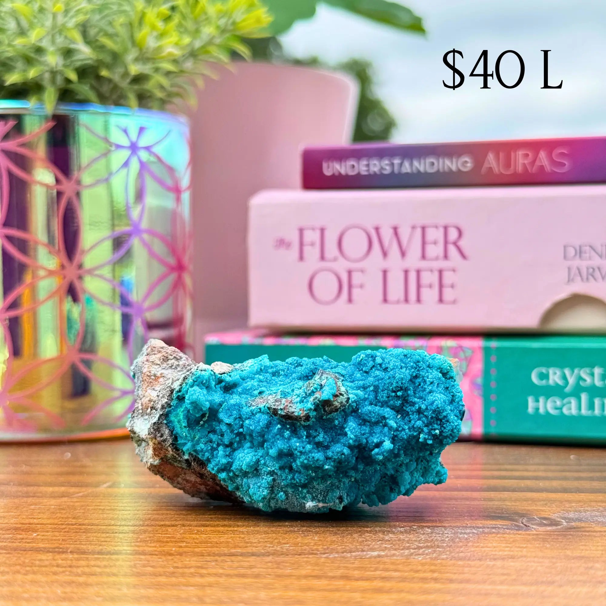 Chrysocolla on Quartz Clusters Arabella Crystals
