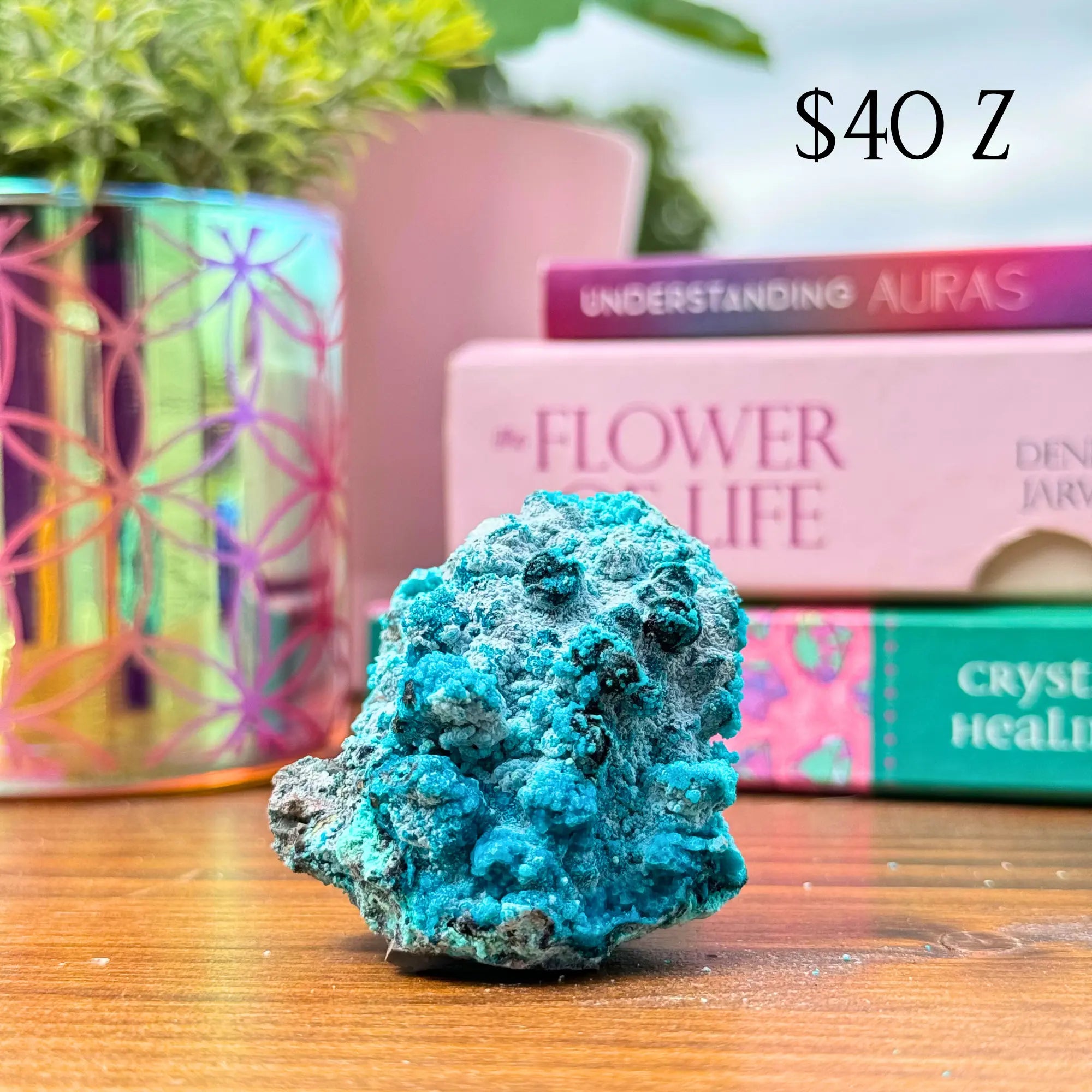 Chrysocolla on Quartz Clusters Arabella Crystals