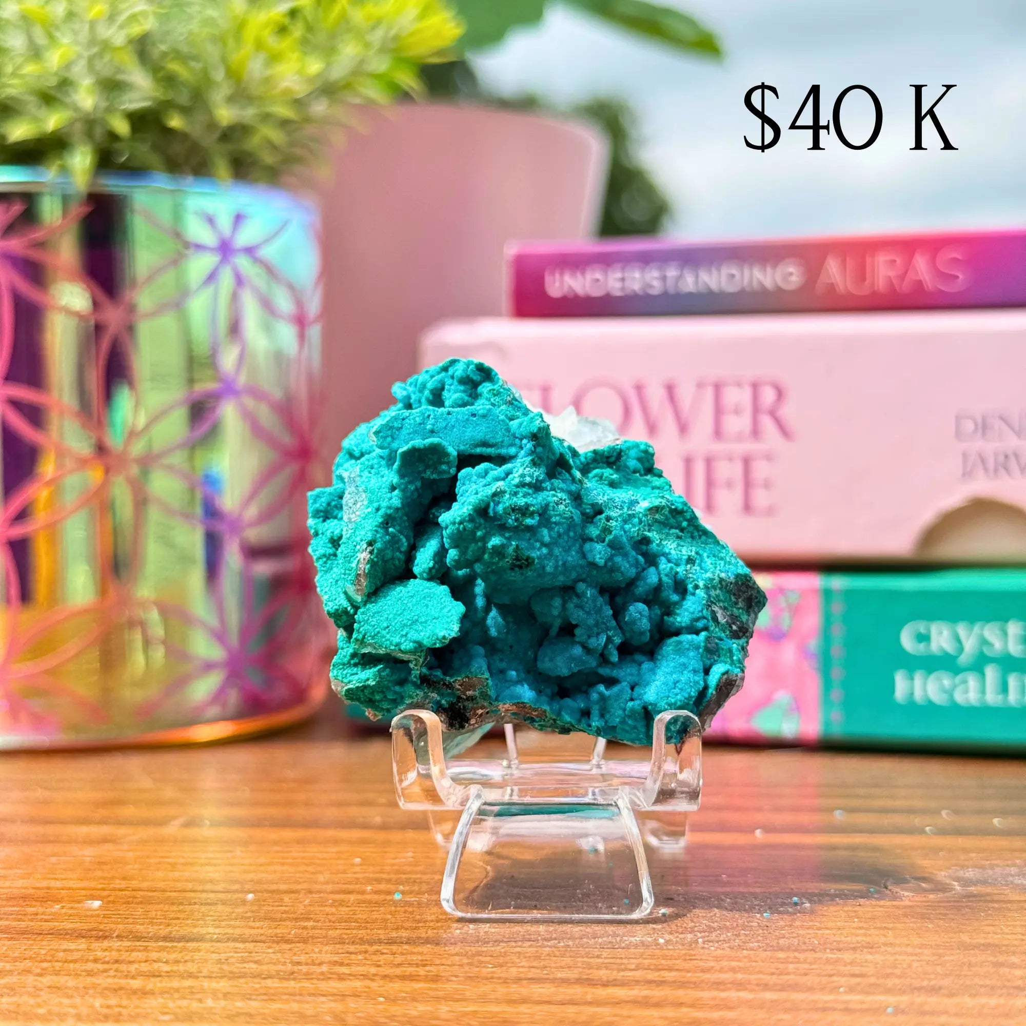 Chrysocolla on Quartz Clusters Arabella Crystals