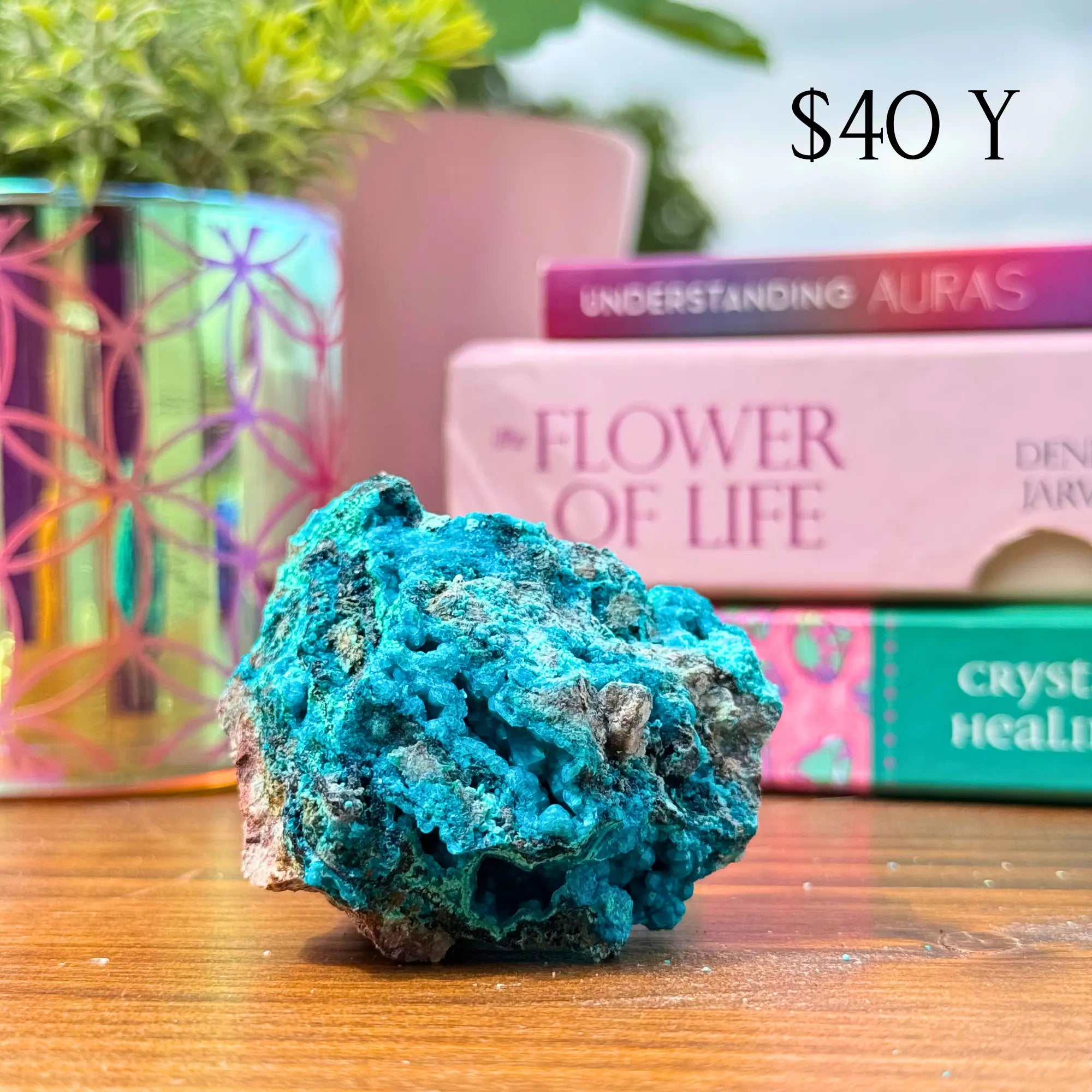 Chrysocolla on Quartz Clusters Arabella Crystals