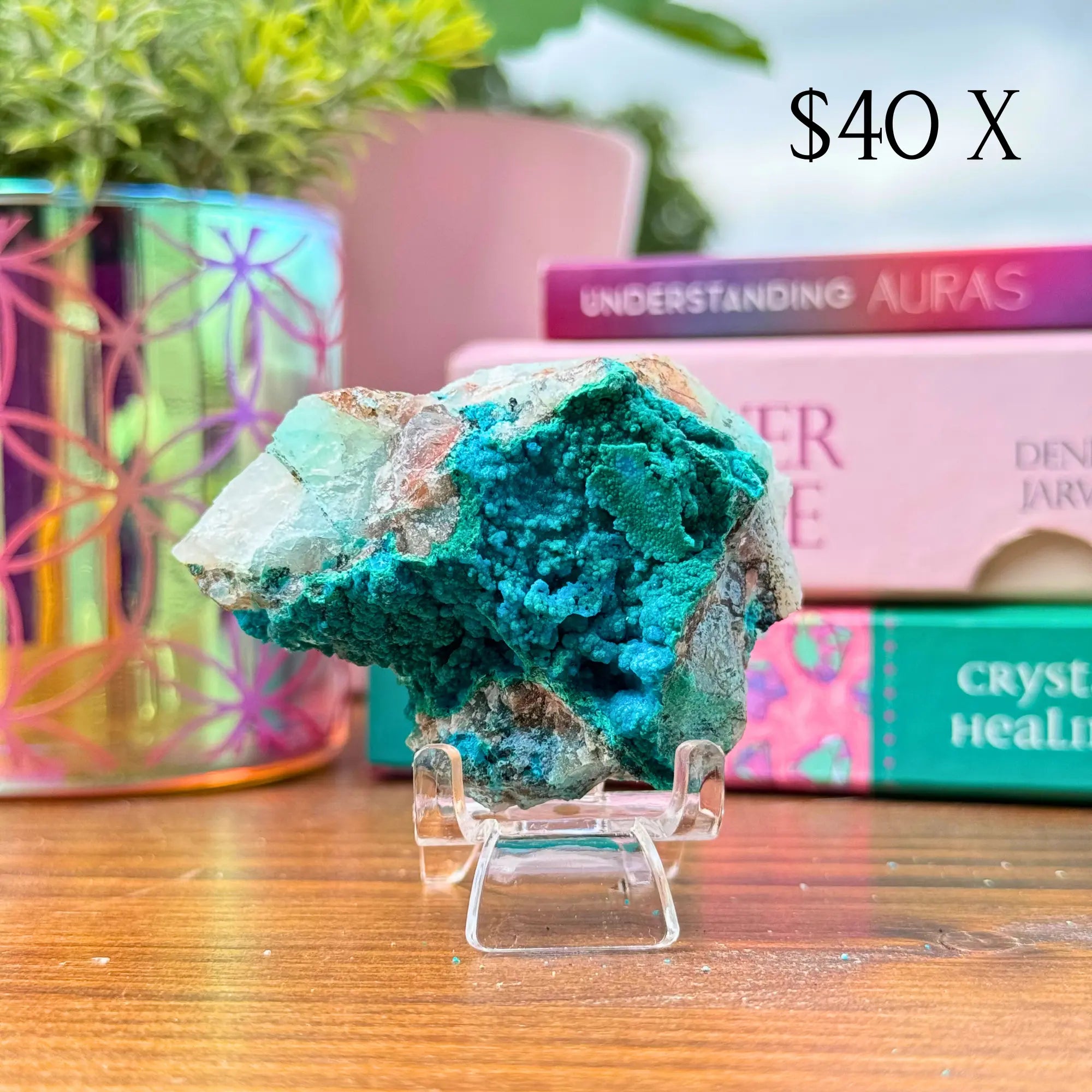 Chrysocolla on Quartz Clusters Arabella Crystals