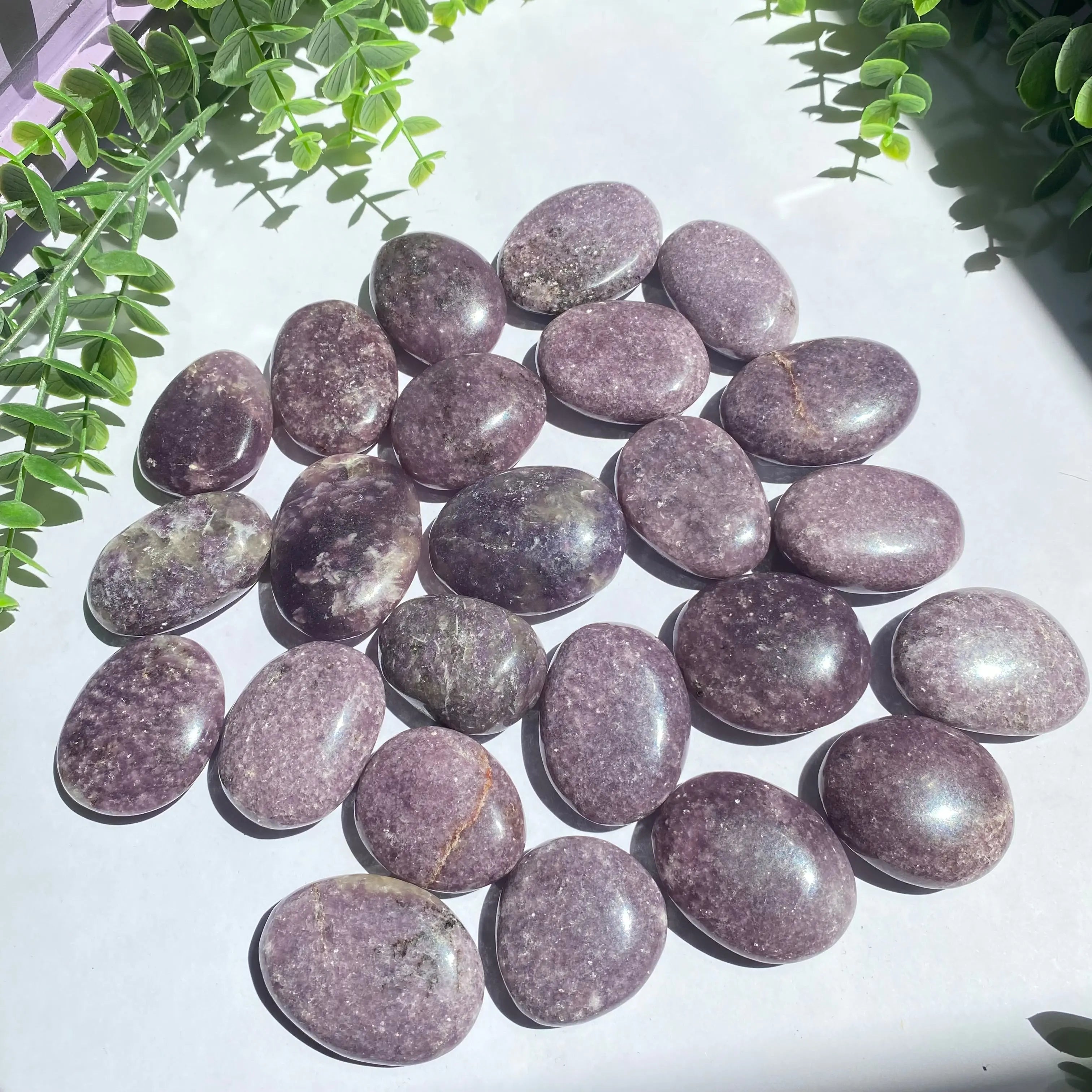 Lepidolite x Smoky Quartz (Unicorn Stone) Palm Stone Arabella Crystals