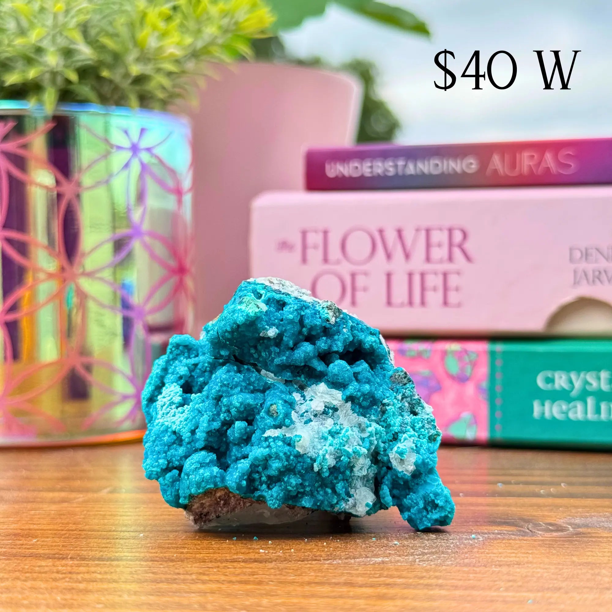 Chrysocolla on Quartz Clusters Arabella Crystals