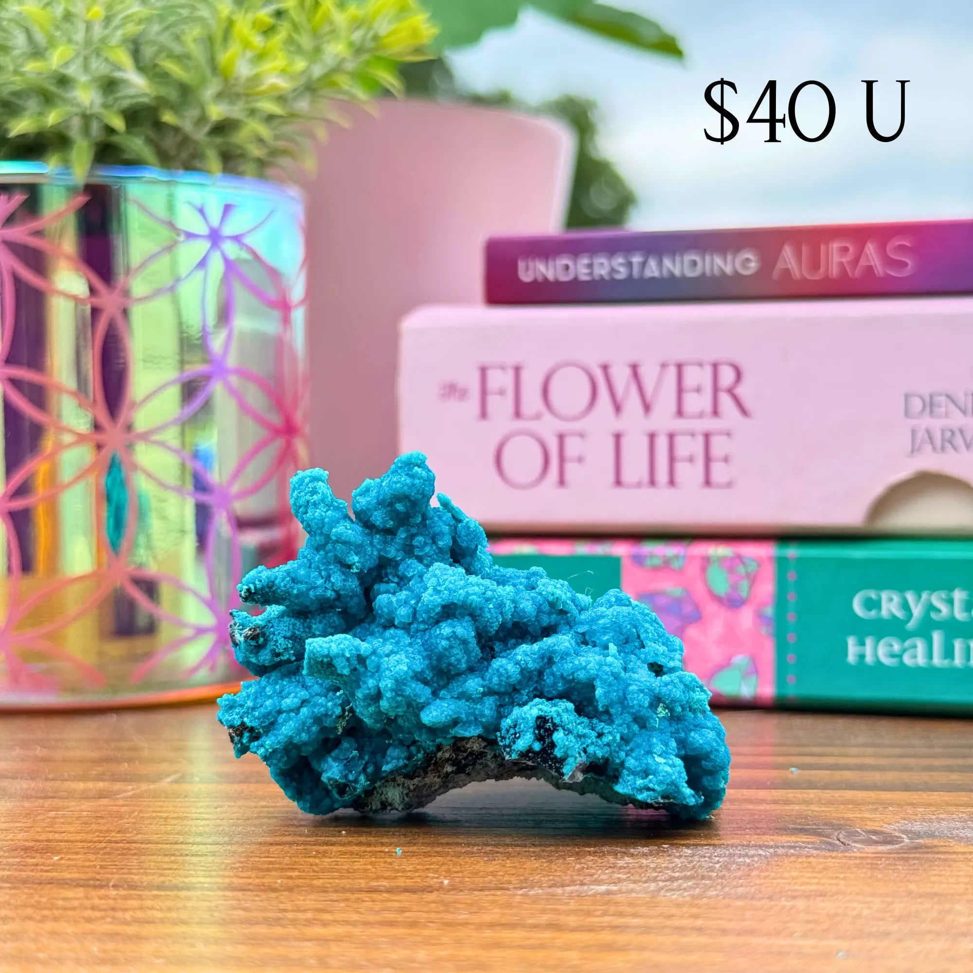 Chrysocolla on Quartz Clusters Arabella Crystals