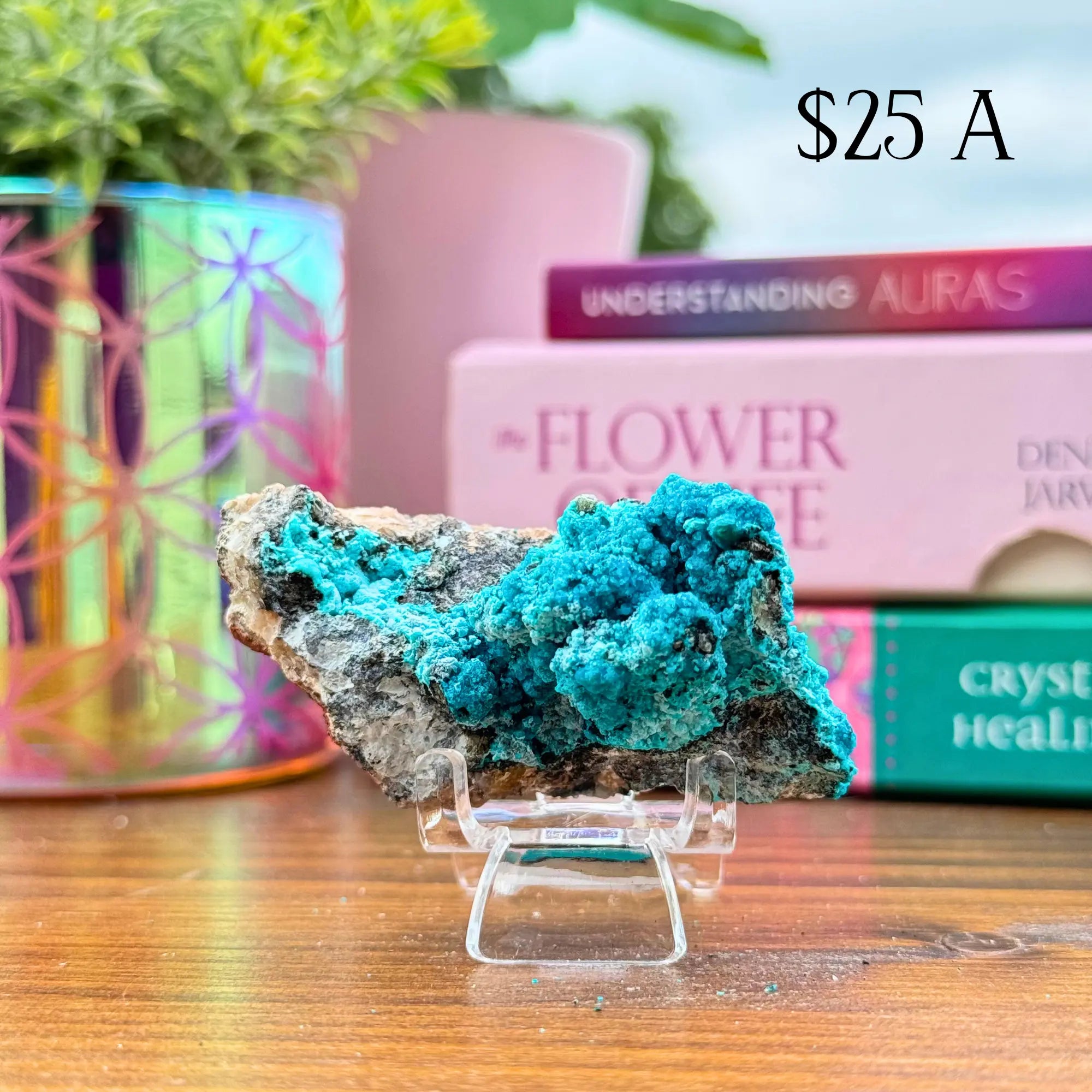 Chrysocolla on Quartz Clusters Arabella Crystals