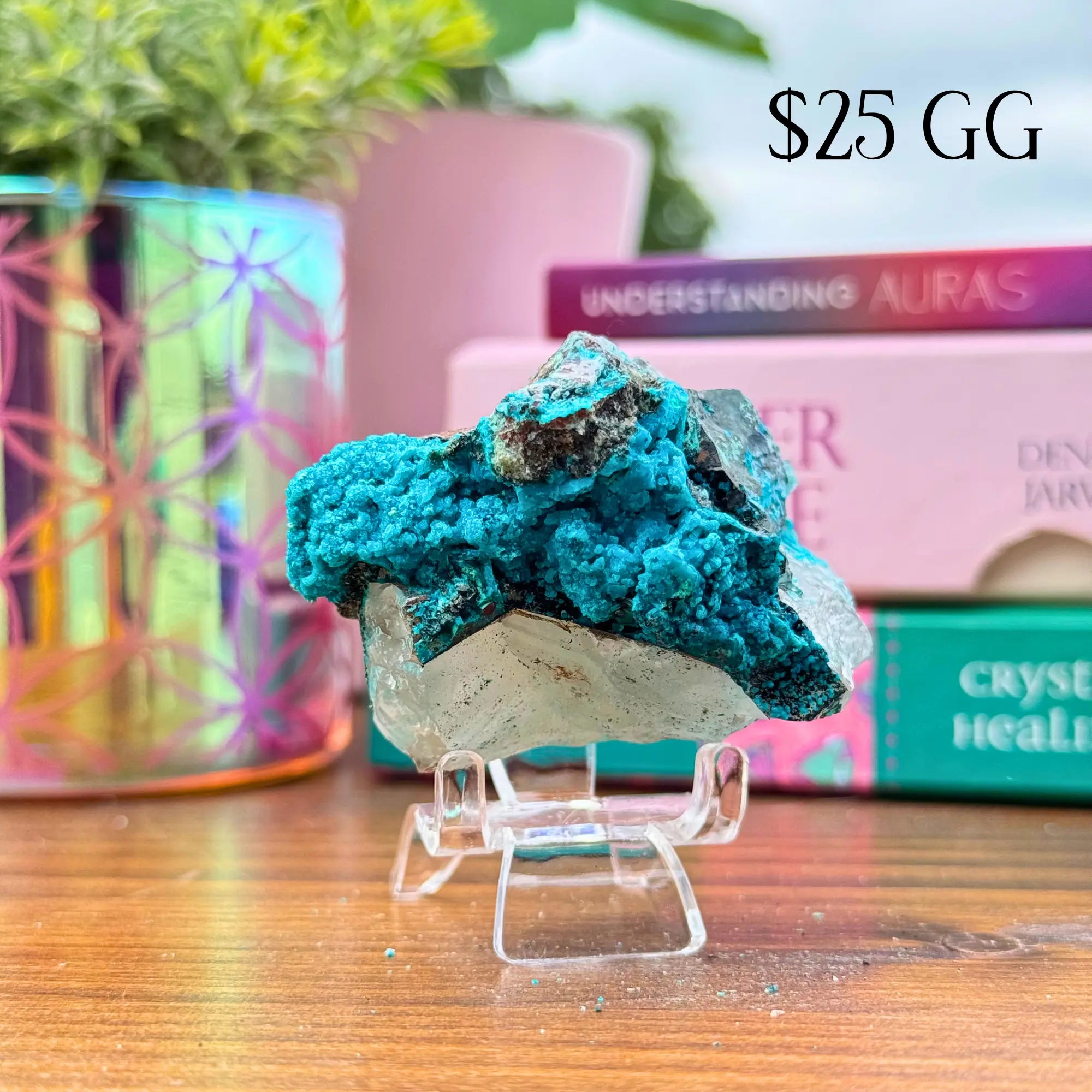 Chrysocolla on Quartz Clusters Arabella Crystals
