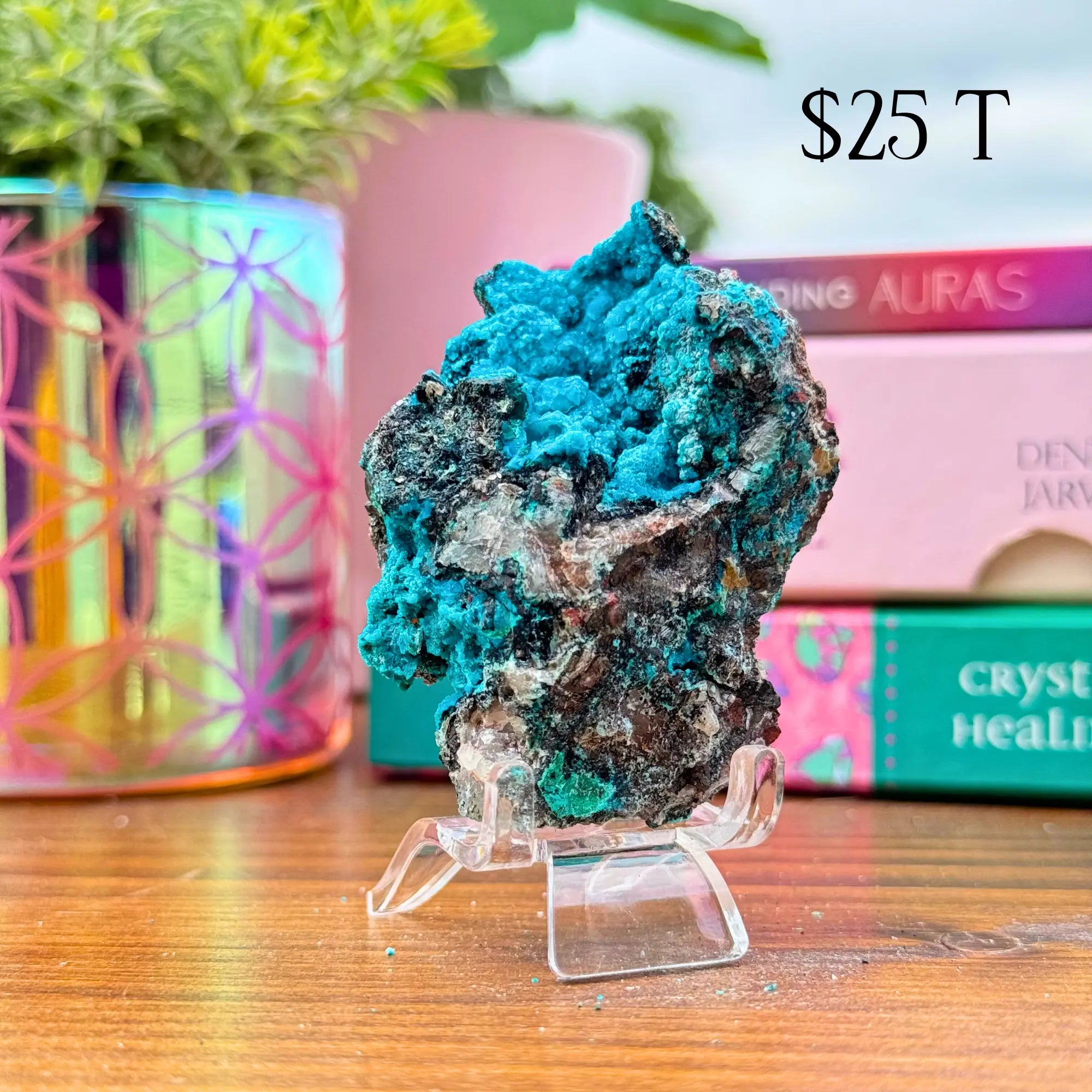 Chrysocolla on Quartz Clusters Arabella Crystals