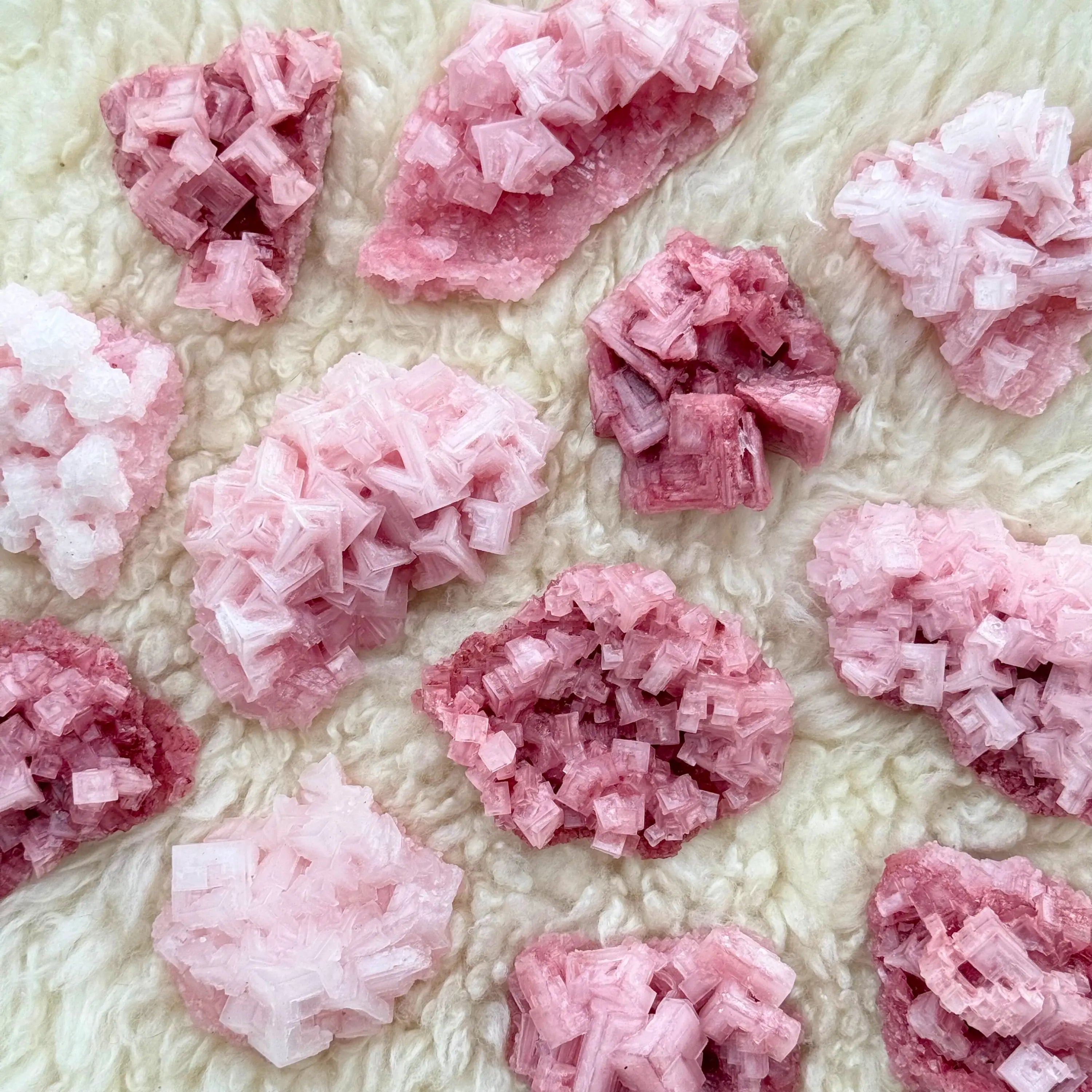 Pink Halite Clusters Arabella Crystals