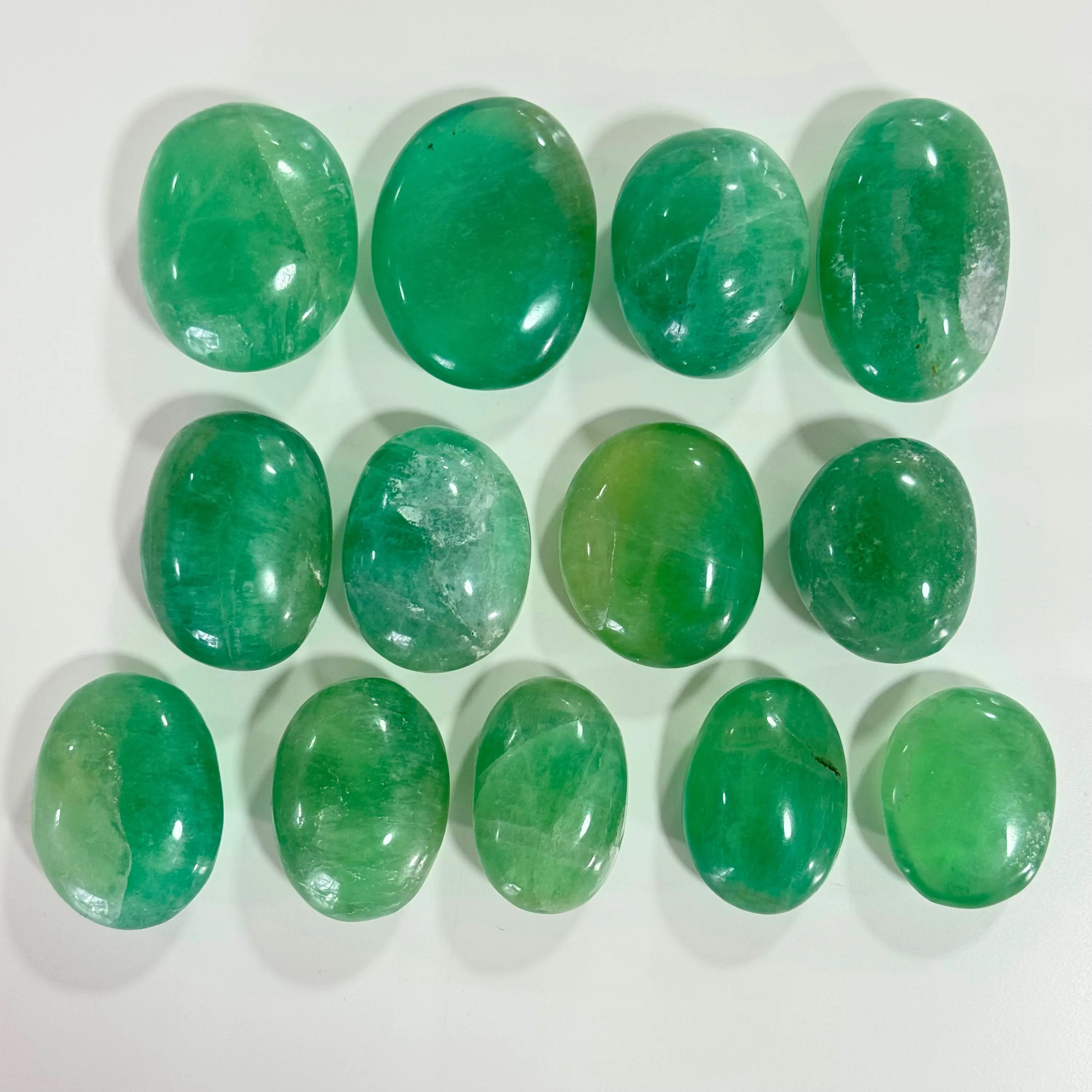 Green Fluorite Palm Stones Arabella Crystals