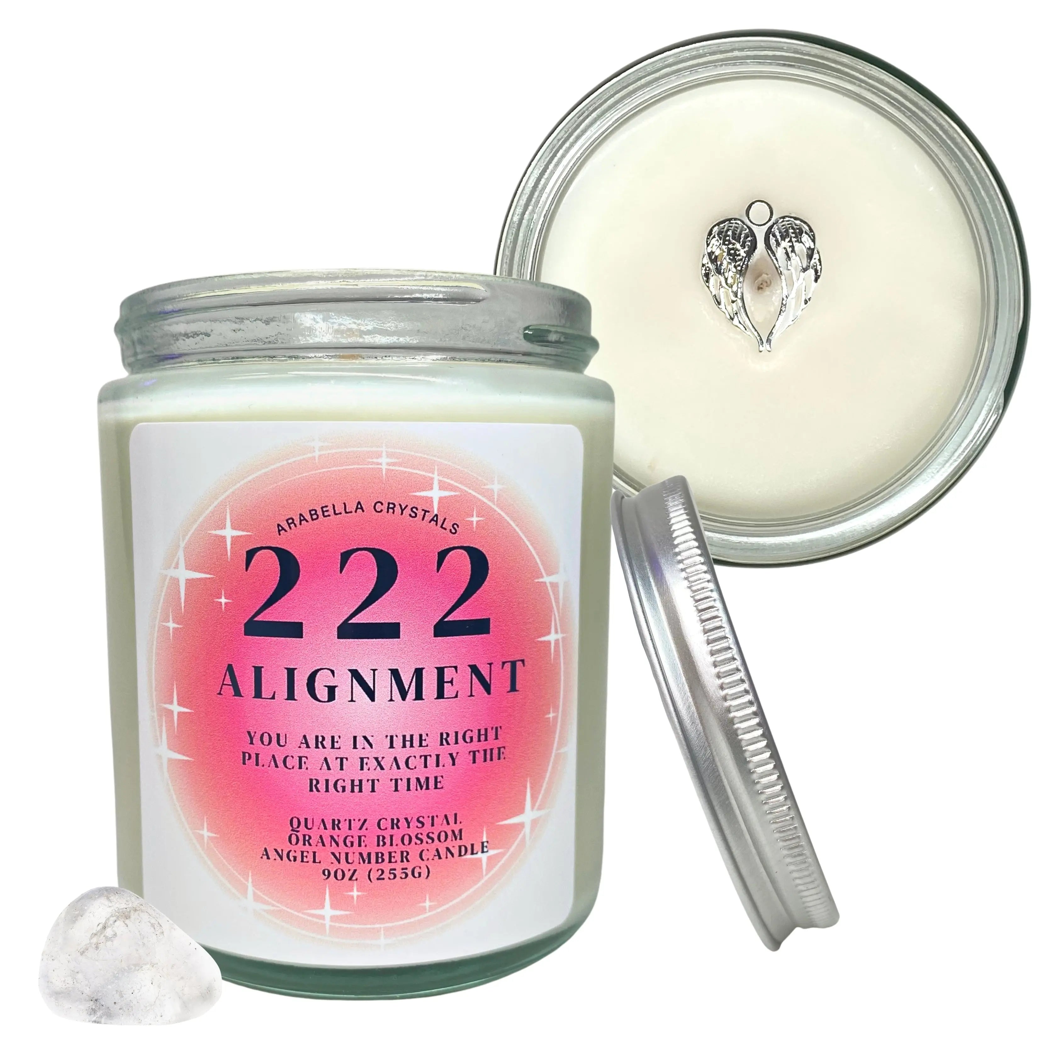 222 Alignment Angel Number Candle Notes of: Bergamot, Orange Blossom & Sandalwood