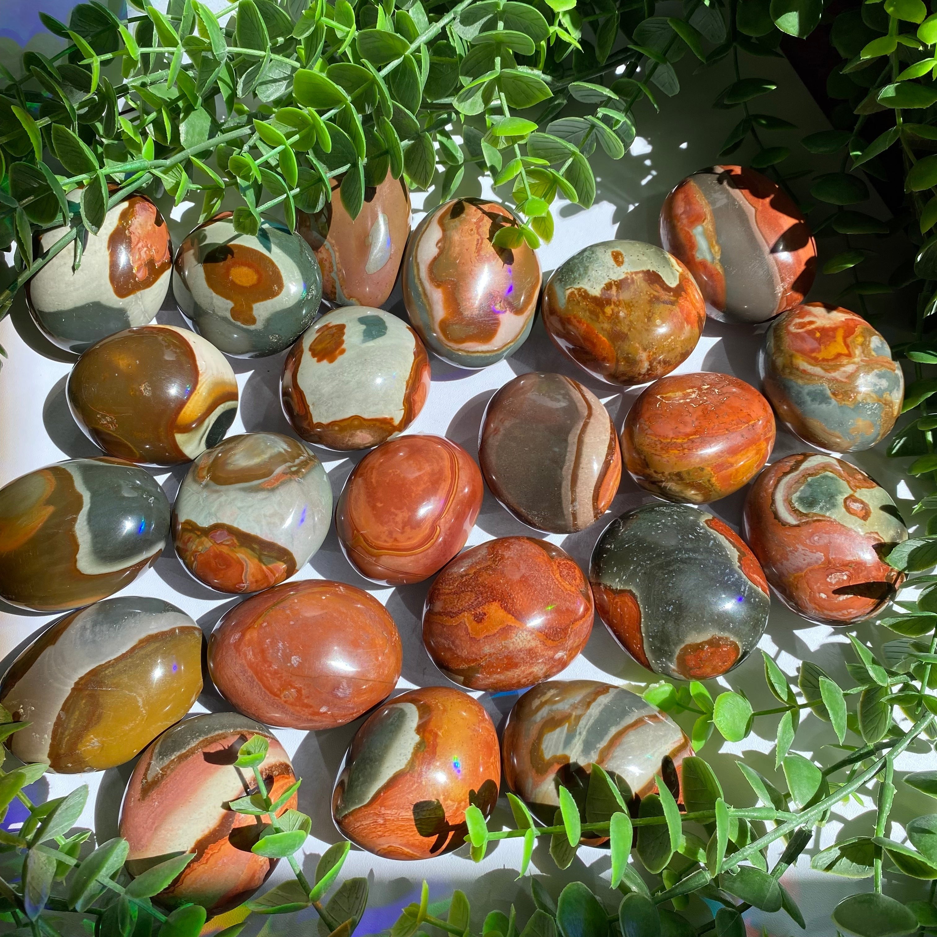 Polychrome Jasper Palm Stone