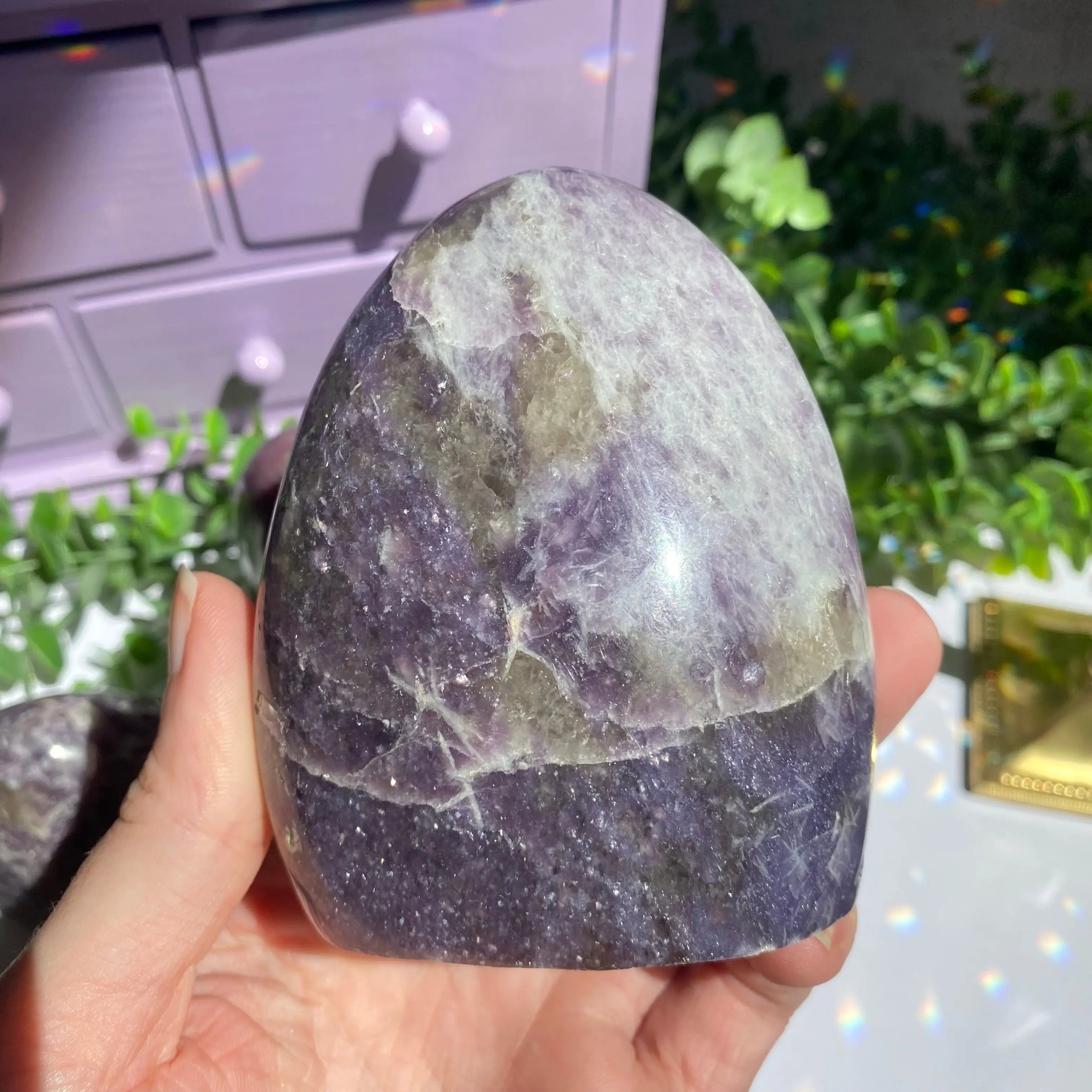 Lepidolite x Smoky Quartz (Unicorn Stone) Free Form Arabella Crystals
