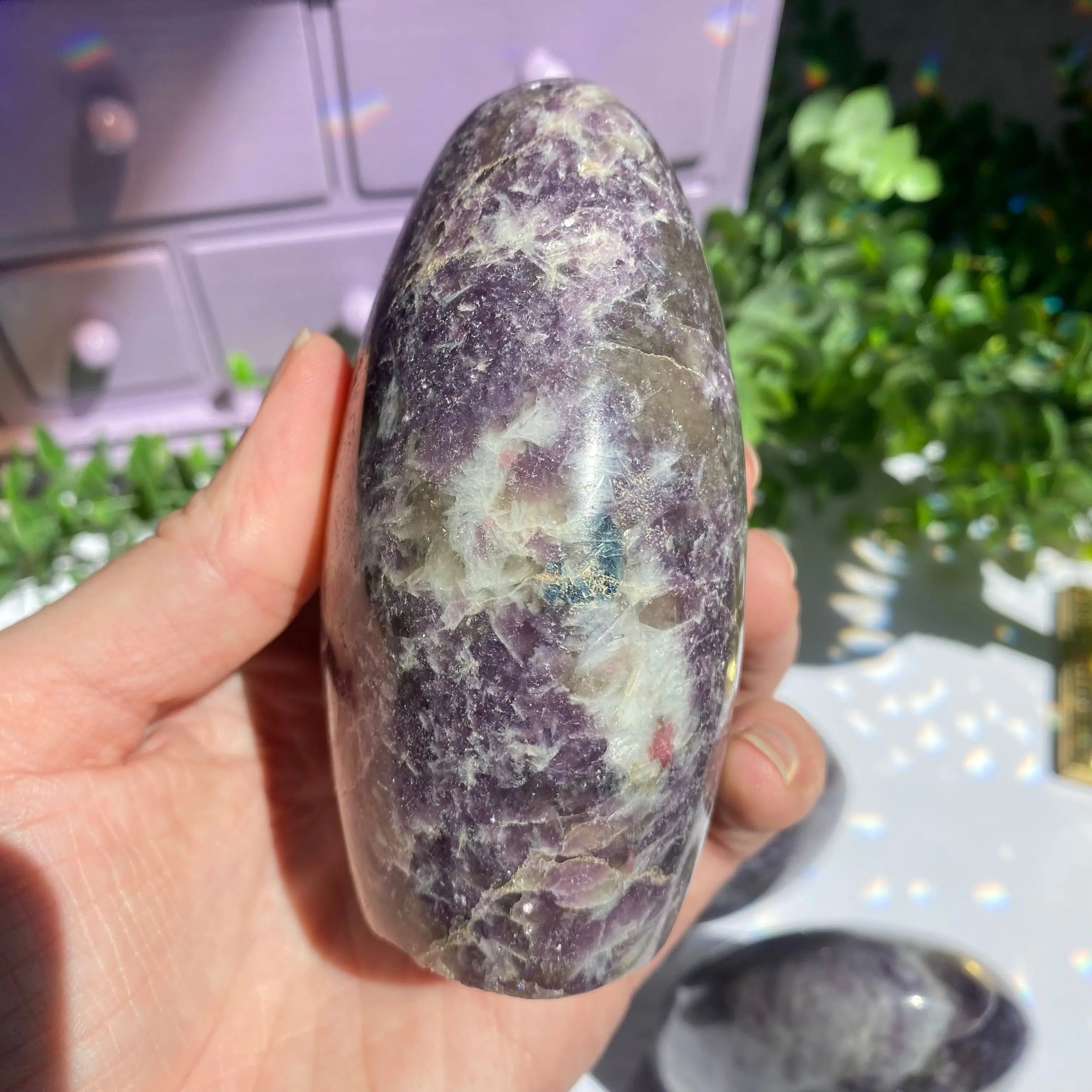 Lepidolite x Smoky Quartz (Unicorn Stone) Free Form Arabella Crystals