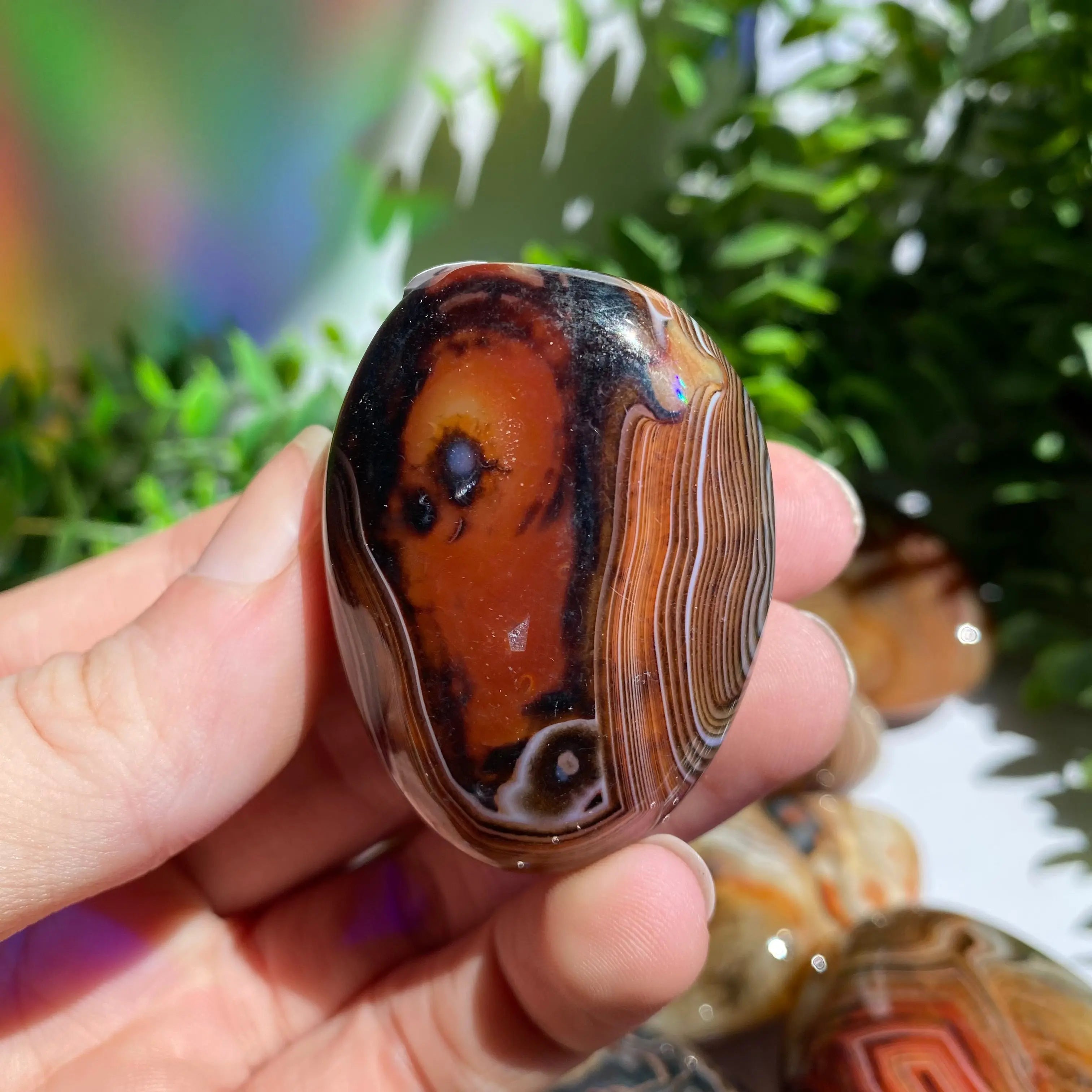 Sardonyx (Carnelian X Onyx) Palm Stone for Passion & Creativity