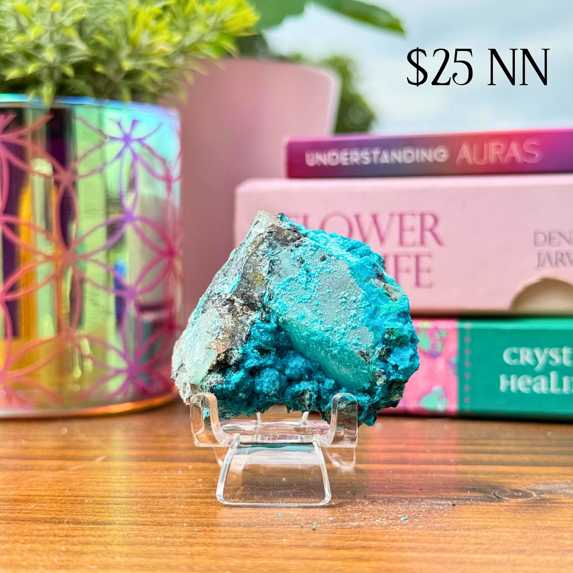 Chrysocolla on Quartz Clusters Arabella Crystals
