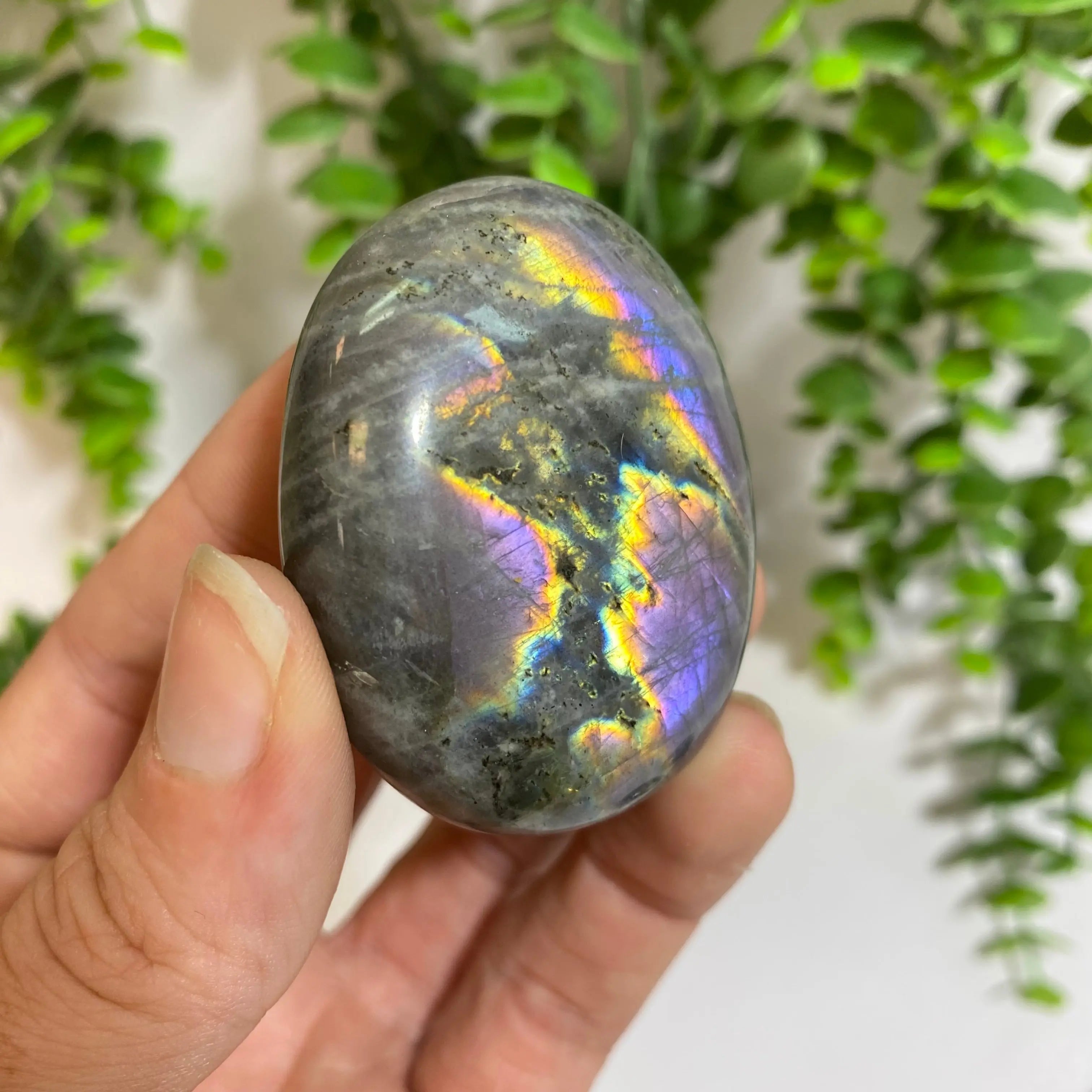 Purple Labradorite Palm Stone Arabella Crystals