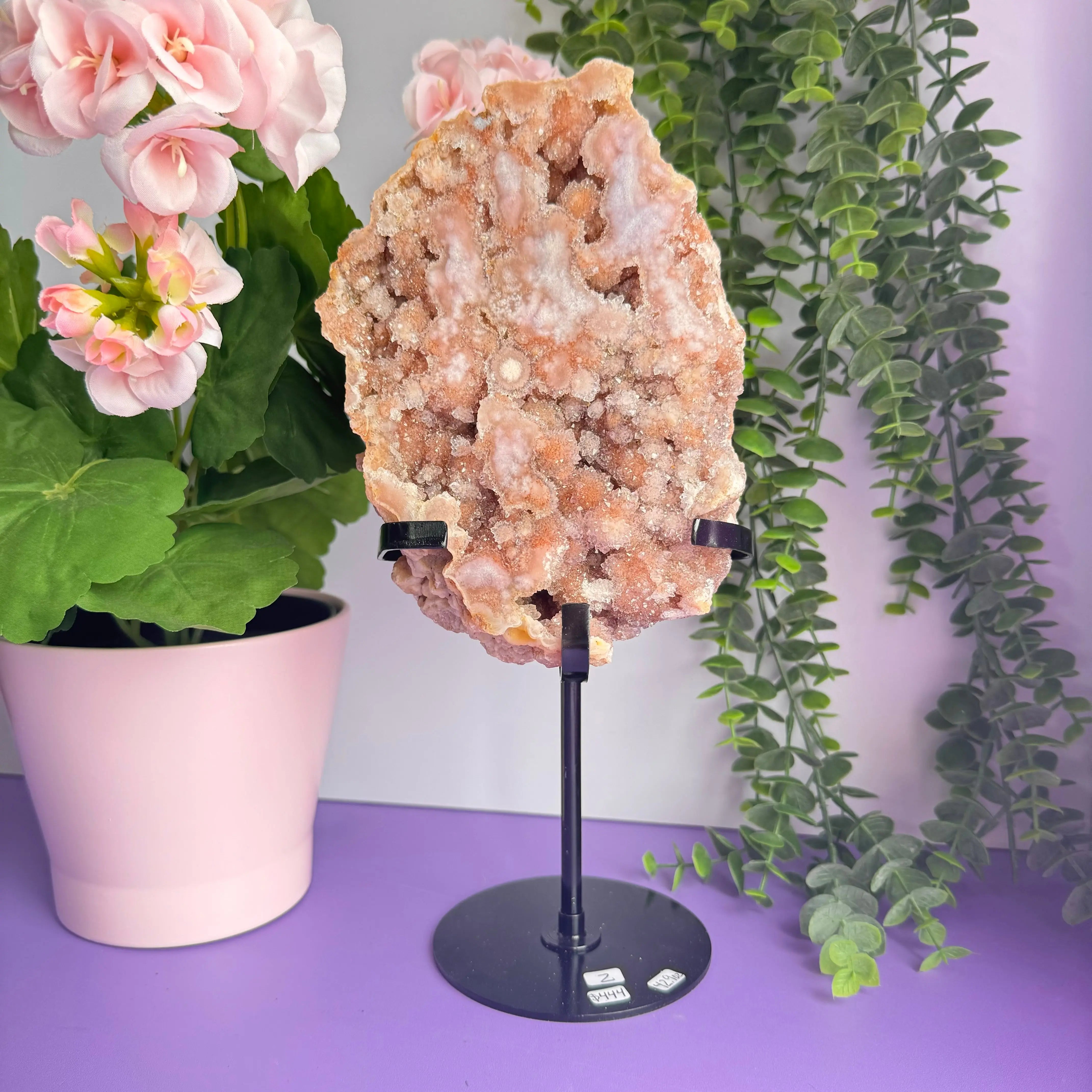 Flower Agate x Amethyst Stand Arabella Crystals