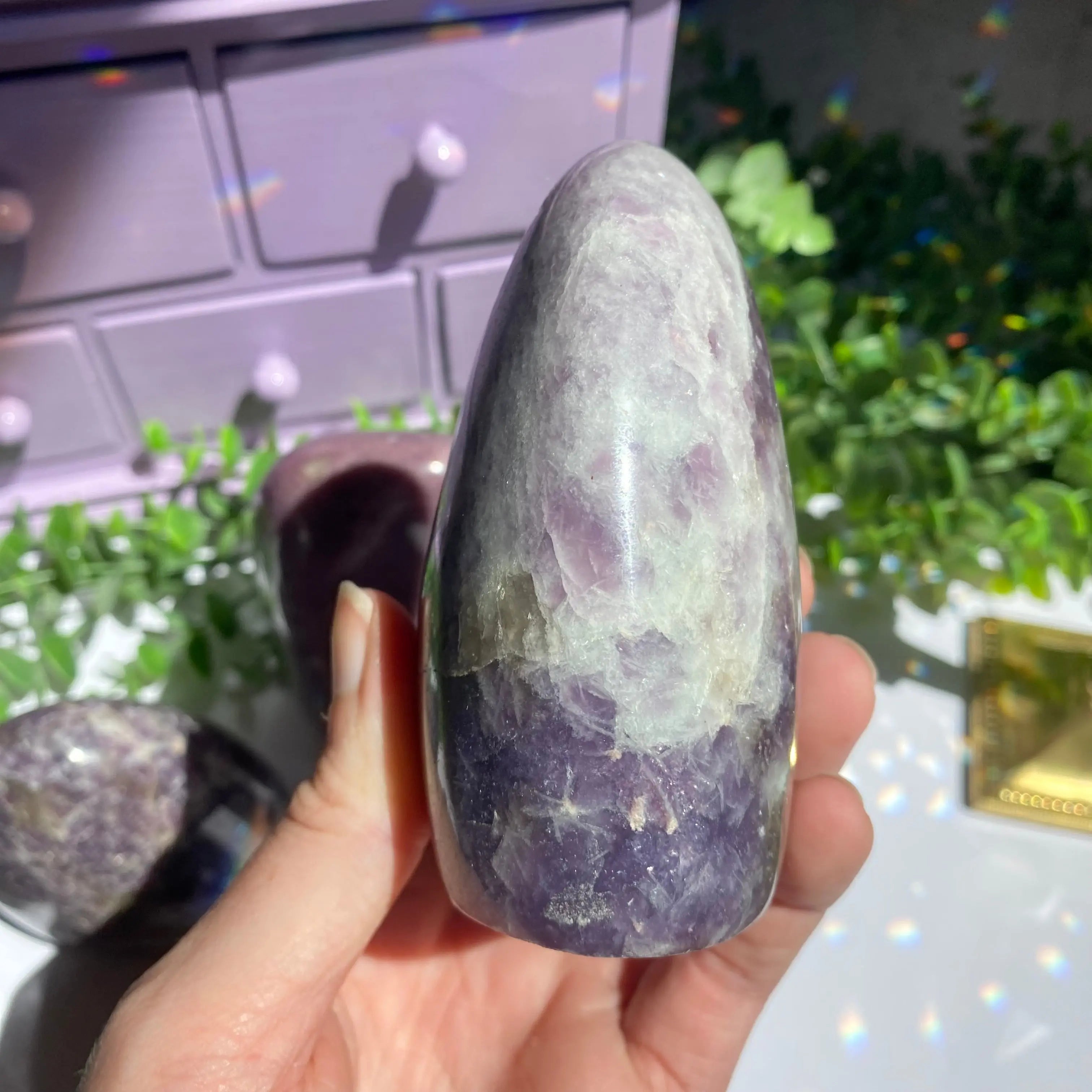 Lepidolite x Smoky Quartz (Unicorn Stone) Free Form Arabella Crystals