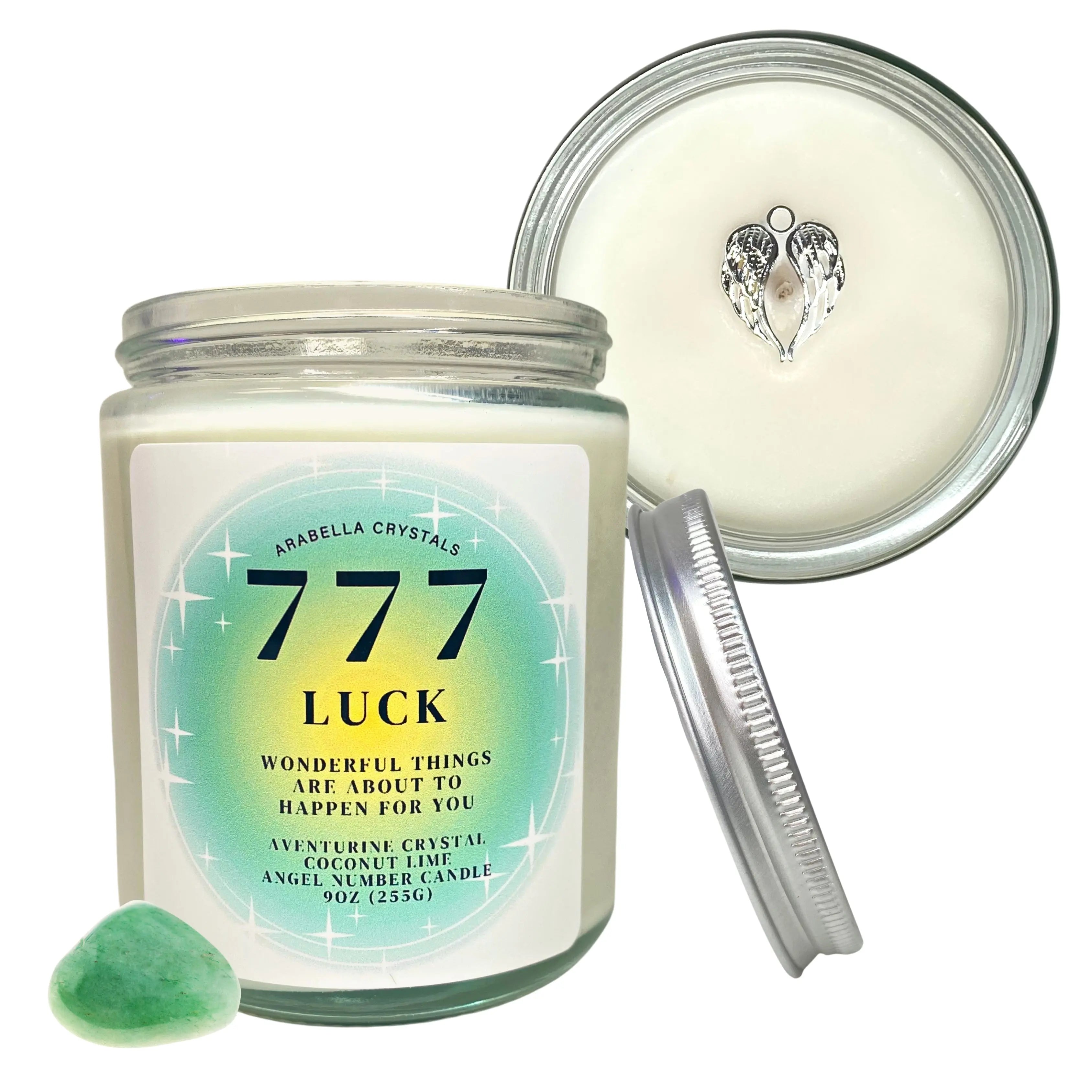 777 Luck Angel Number Candle Notes of: Lime, Coconut & Cream