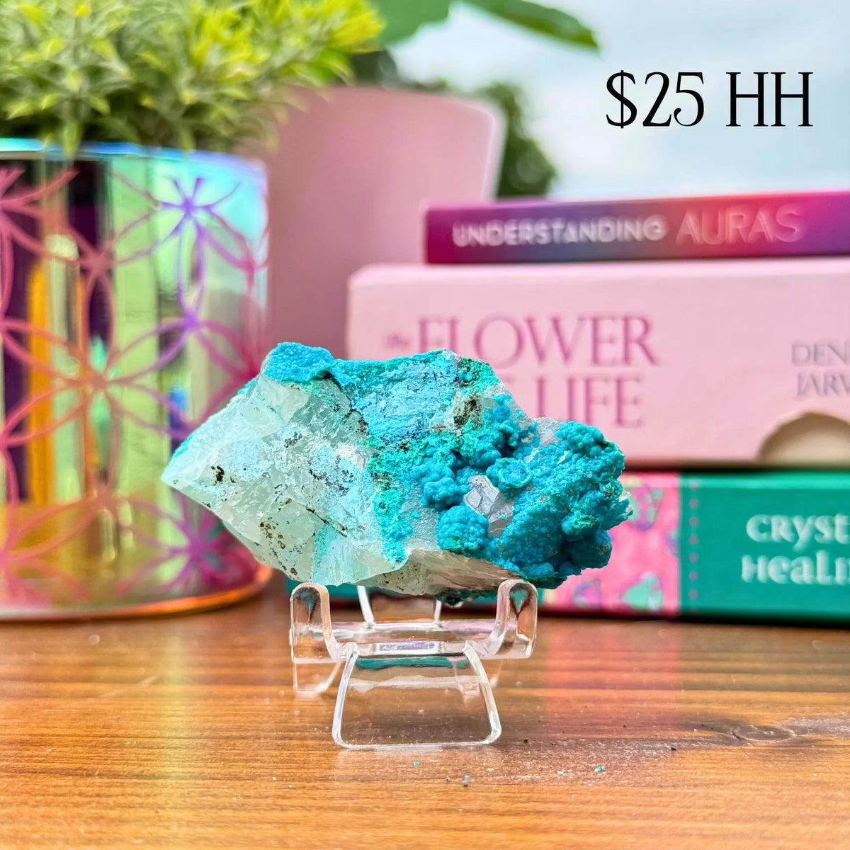 Chrysocolla on Quartz Clusters Arabella Crystals
