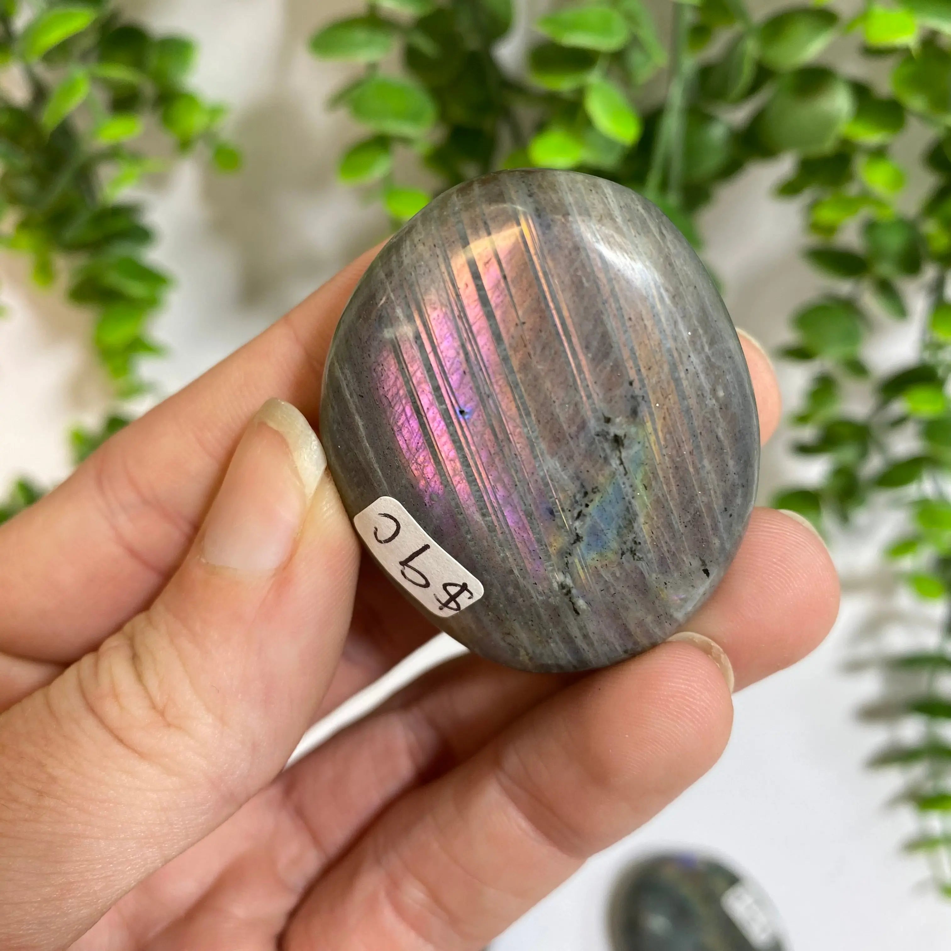 Purple Labradorite Palm Stone Arabella Crystals
