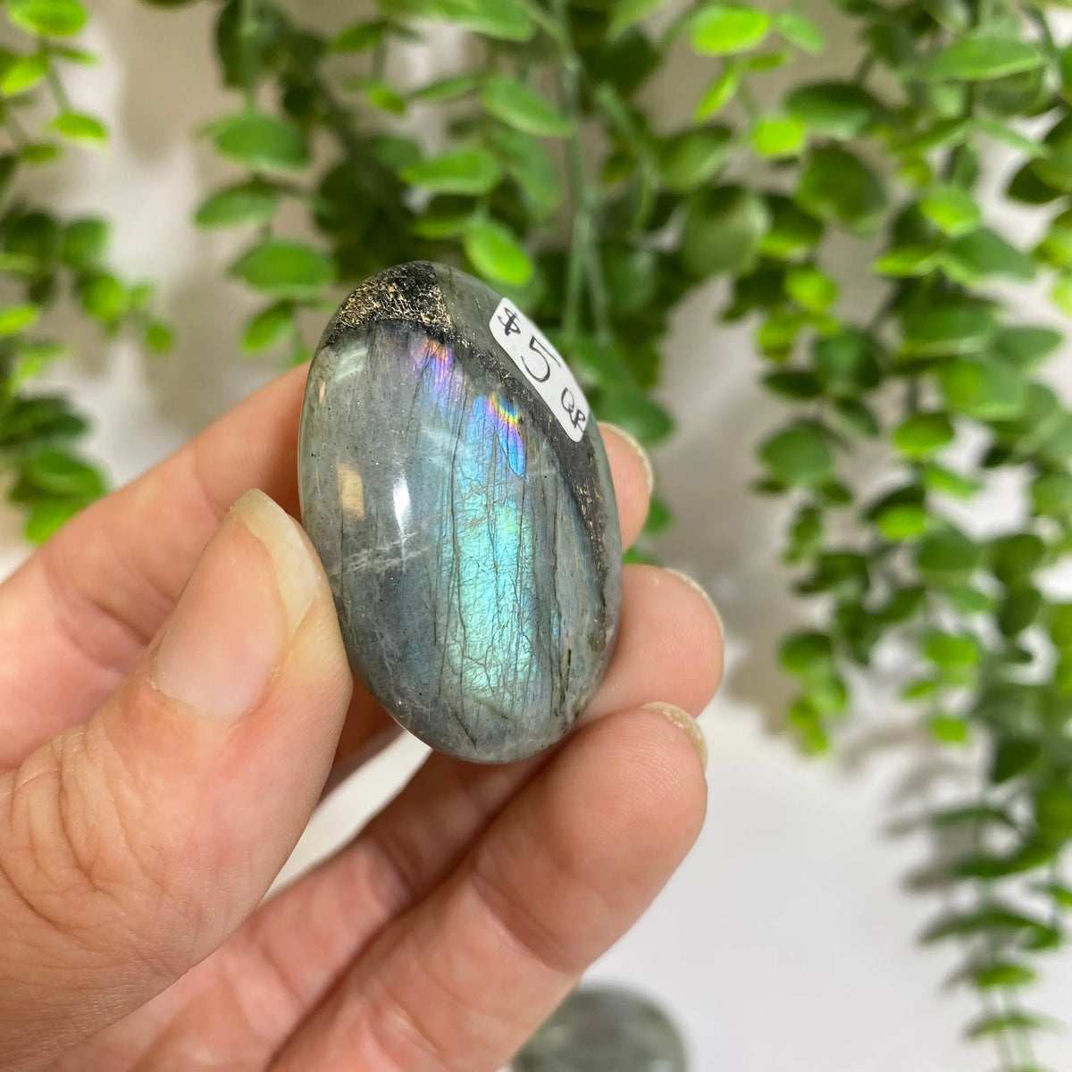 Purple Labradorite Palm Stone Arabella Crystals