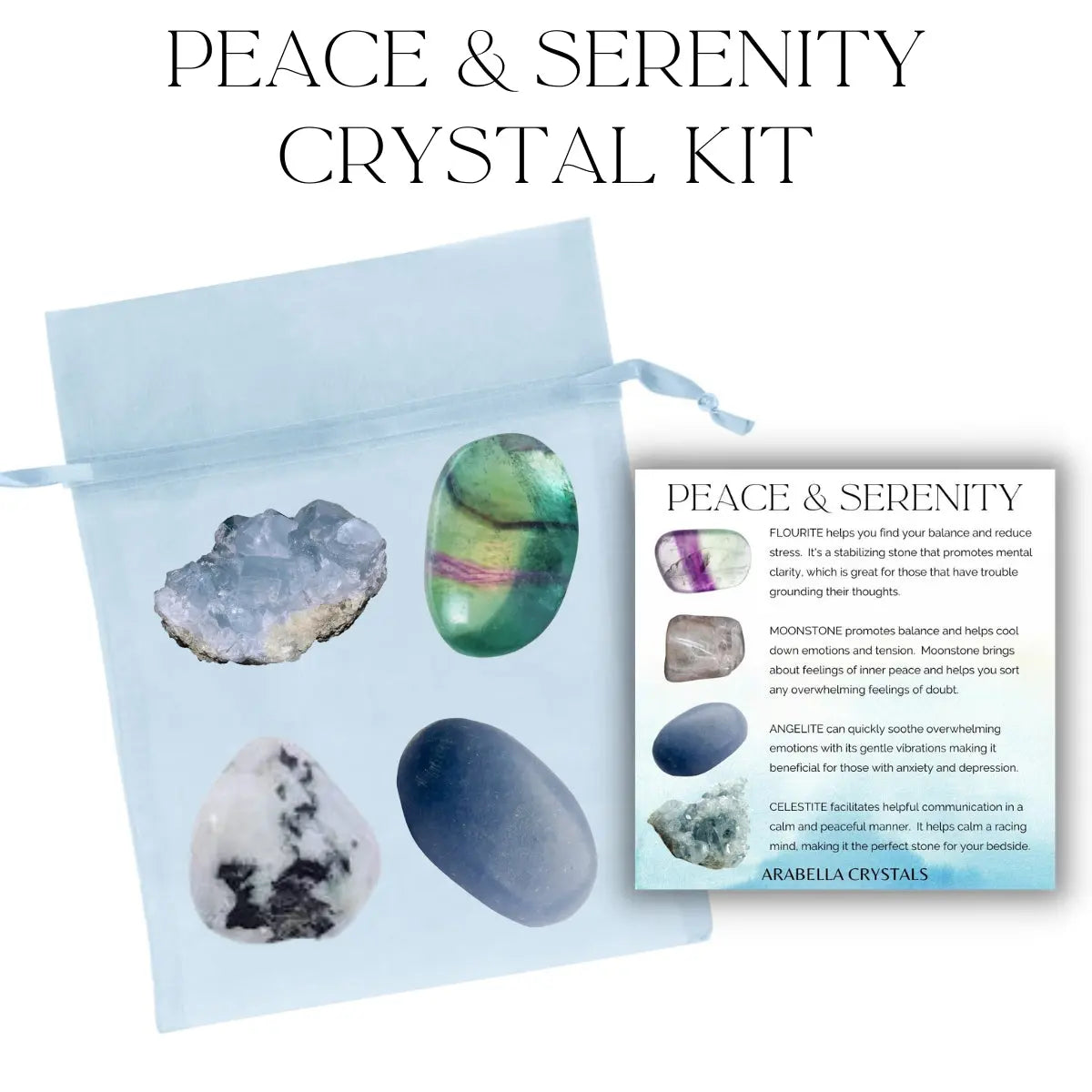 Peace & Serenity Crystal Kit Calm, Balance, Tranquility
