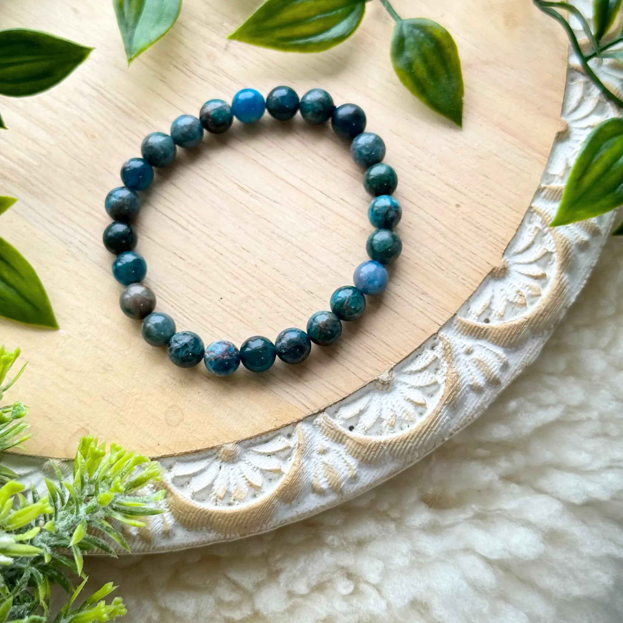 Apatite Beaded Gemstone Bracelet Arabella Crystals