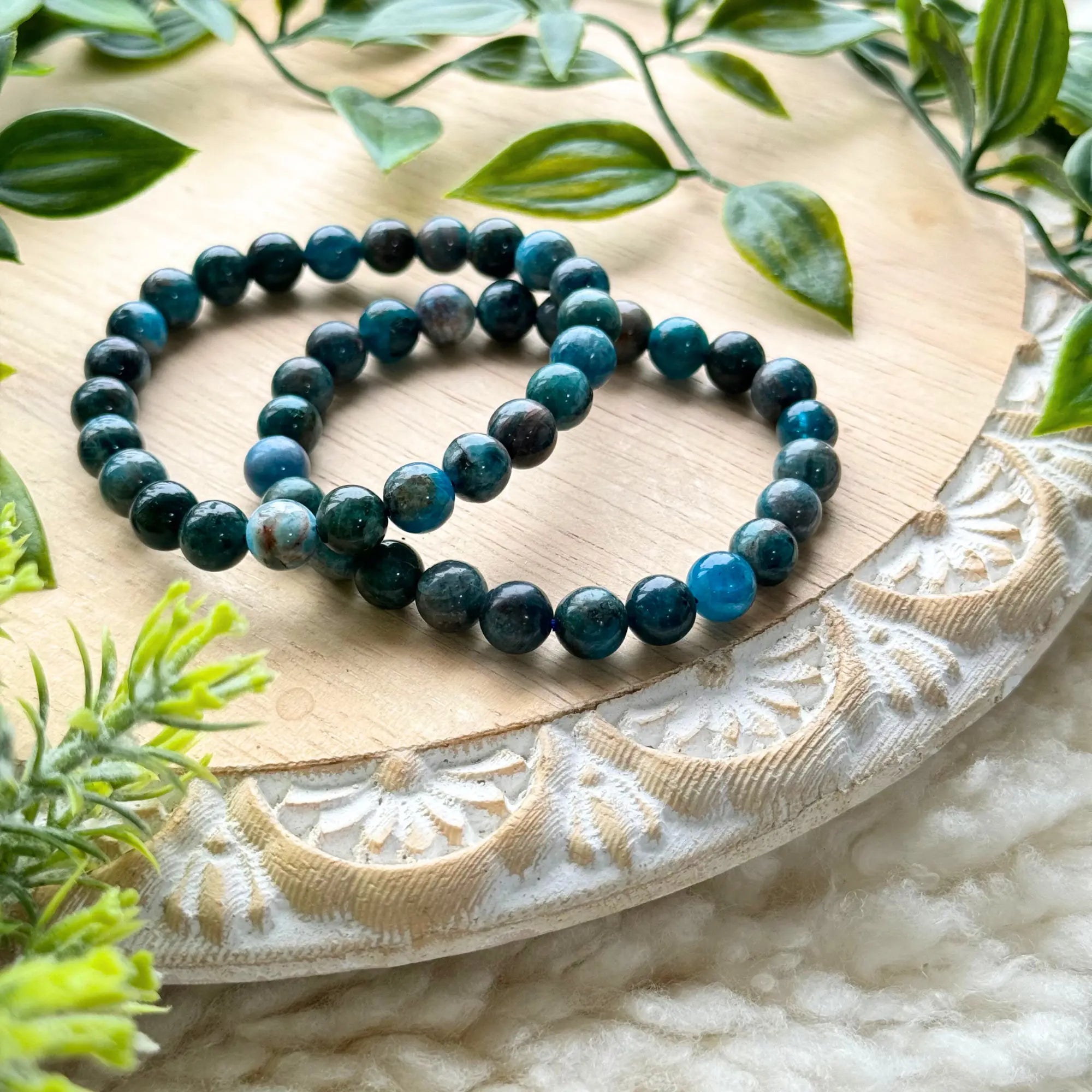 Apatite Beaded Gemstone Bracelet Arabella Crystals