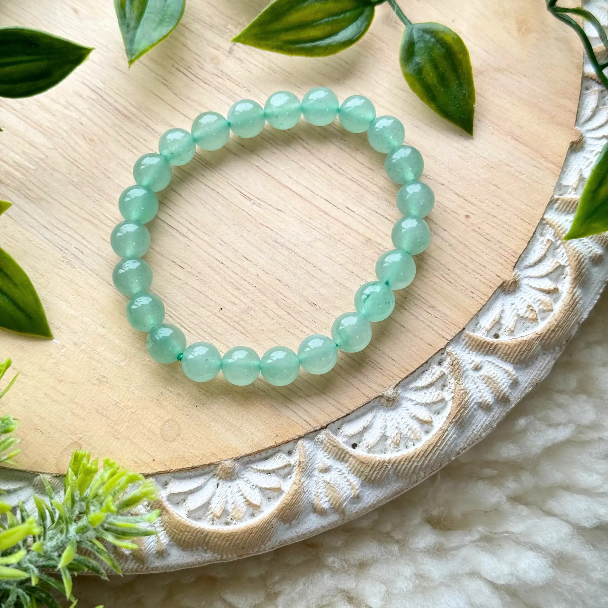 Green Aventurine Beaded Gemstone Bracelet Arabella Crystals