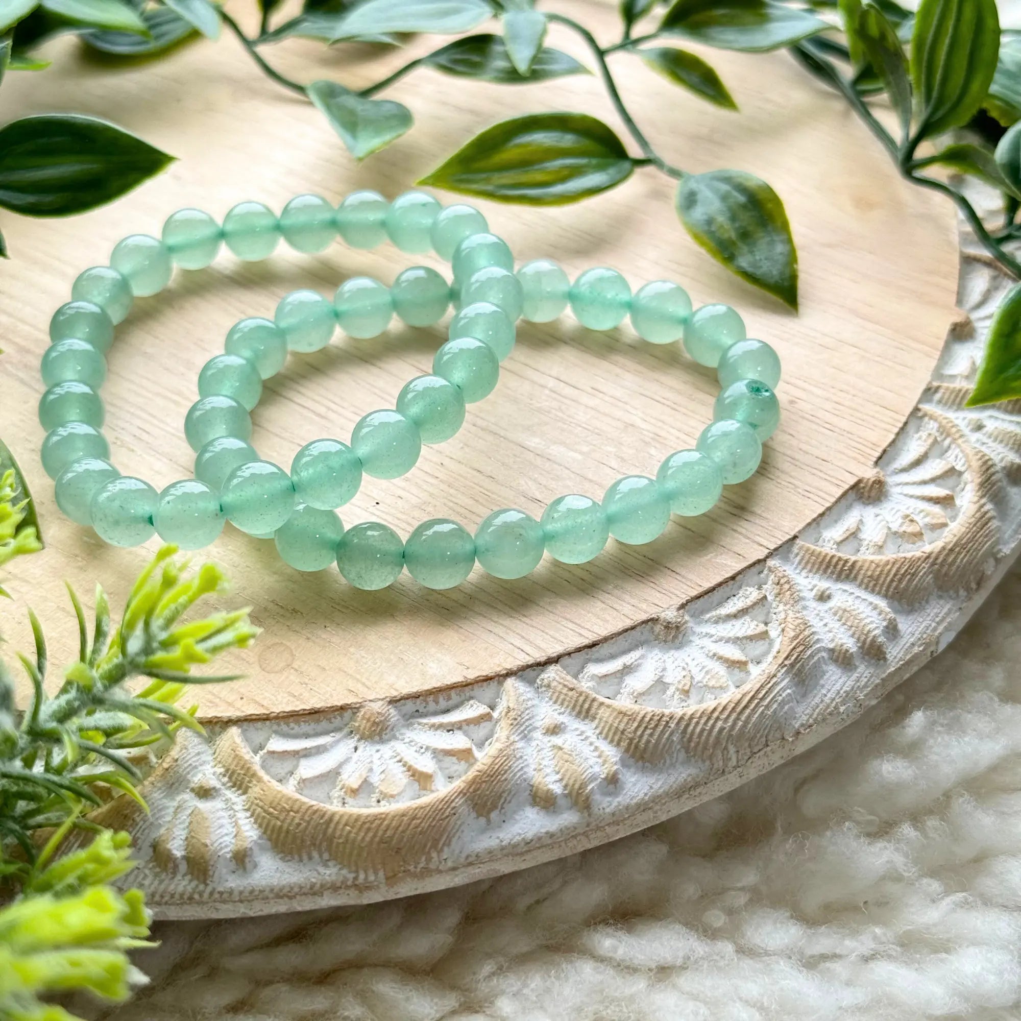 Green Aventurine Beaded Gemstone Bracelet Arabella Crystals