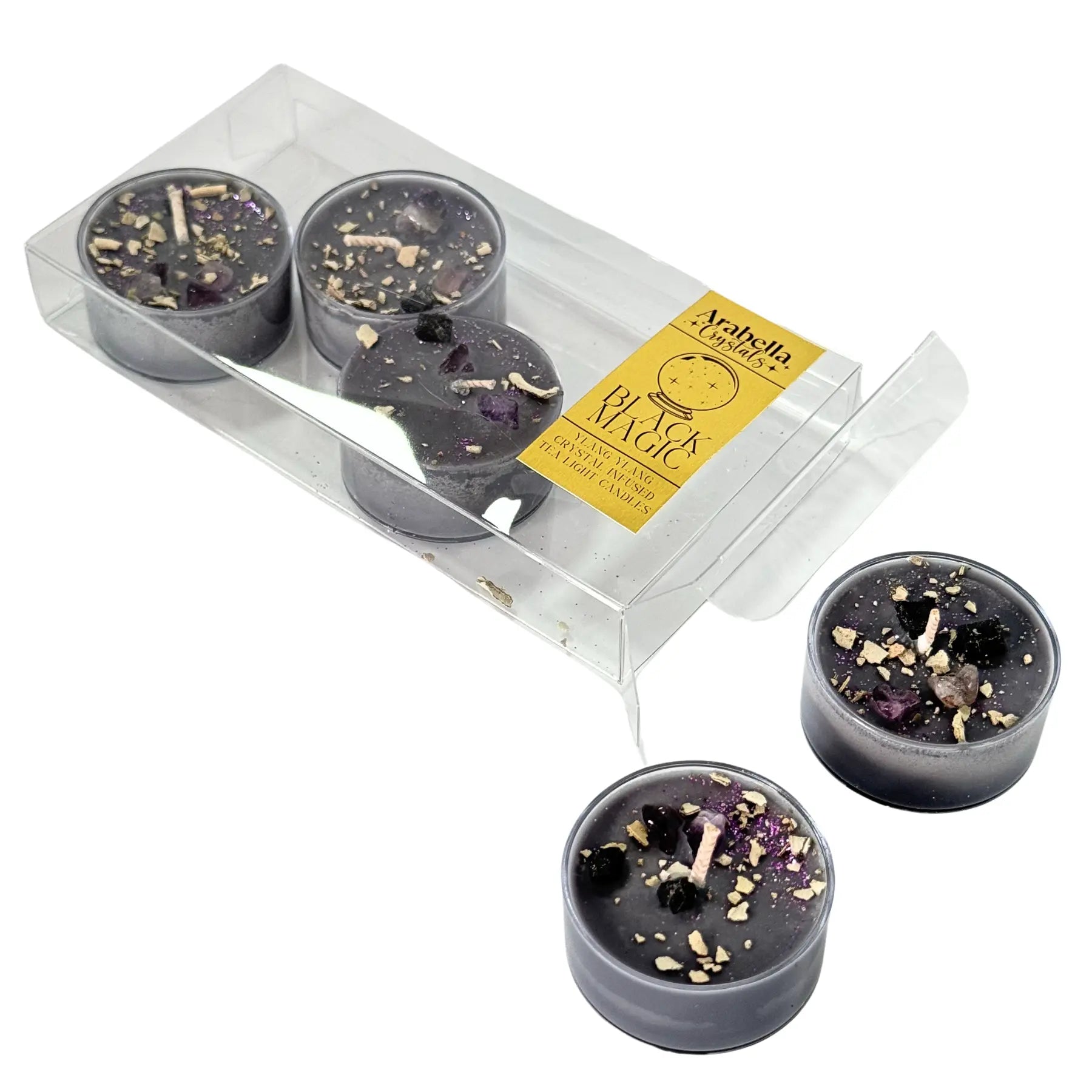 Black Magic Ritual Tea Light Candles Notes of: Incense, Dark Musk & Ylang Ylang