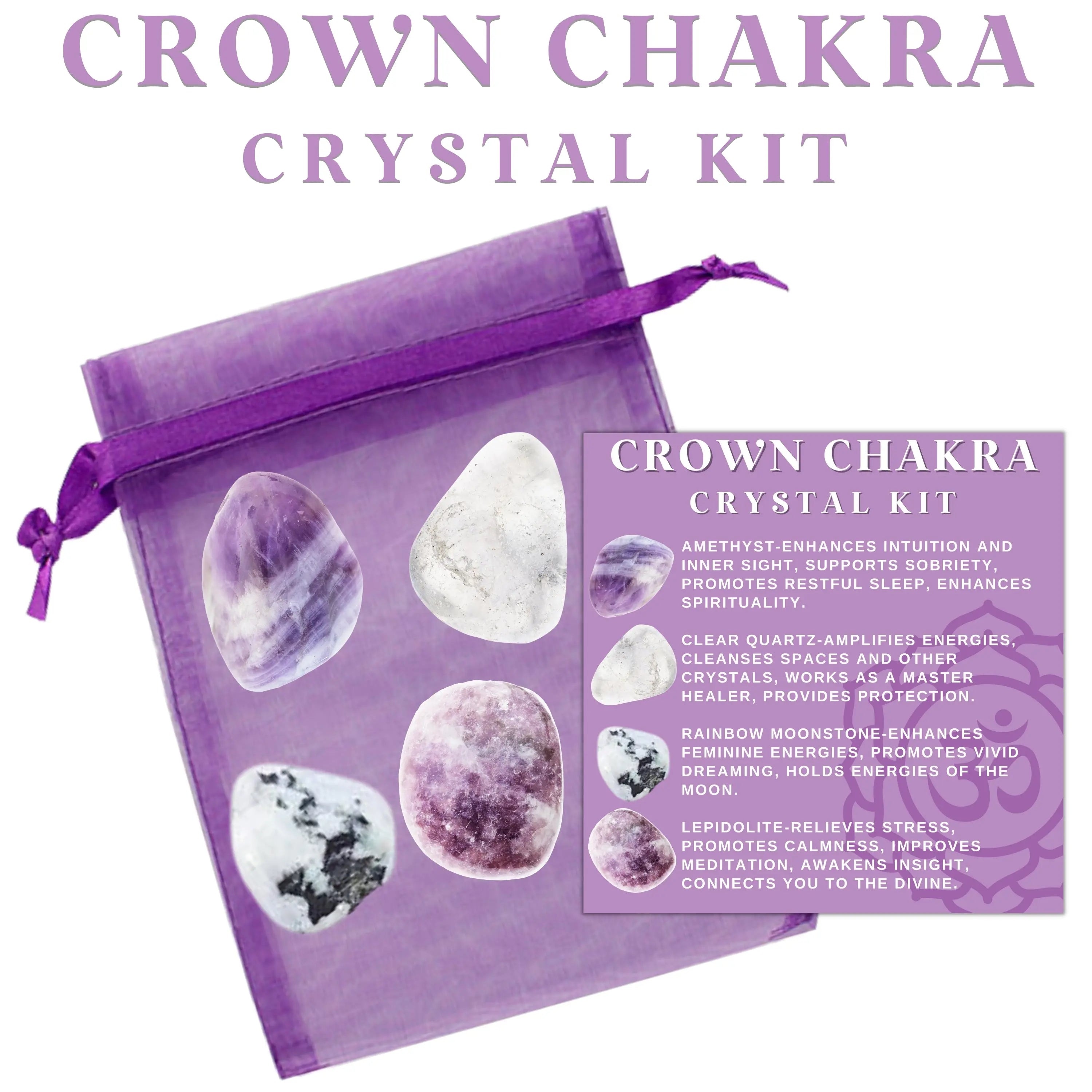 Crown Chakra Crystal Kit Spirituality, Connection, Enlightenment