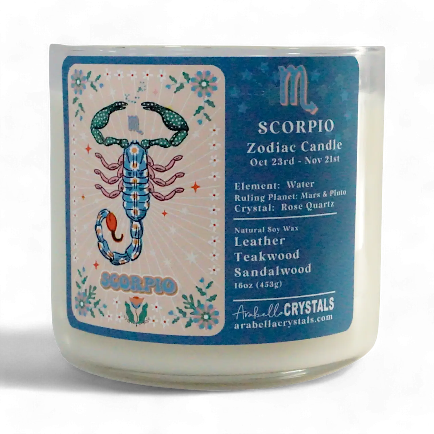 Scorpio 3-Wick Zodiac Candle Notes of: Leather, Teakwood & Sandalwood