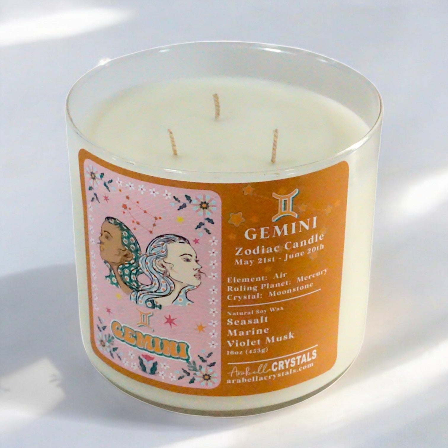 Gemini 3-Wick Zodiac Candle