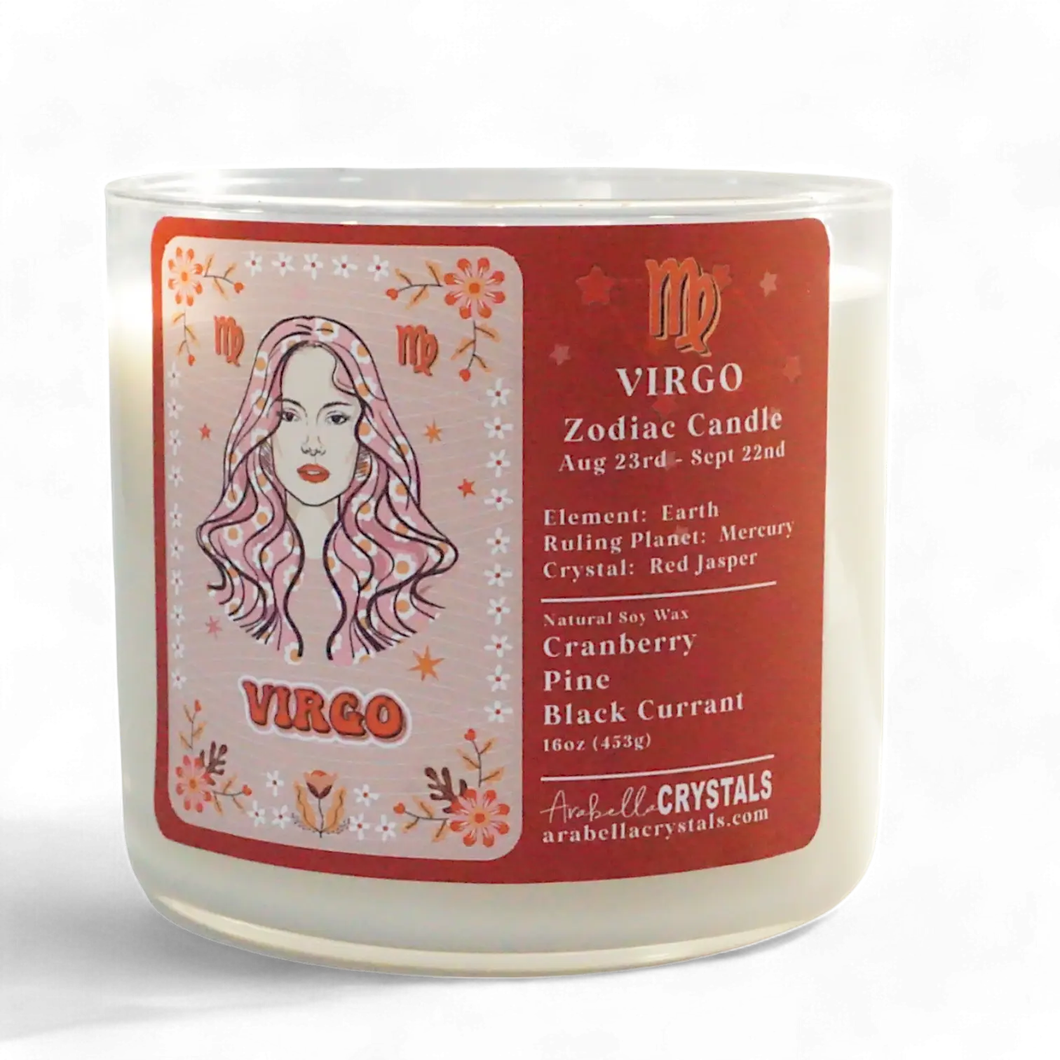 Virgo 3-Wick Zodiac Candle Notes of: Cranberry, Pine & Black Currant