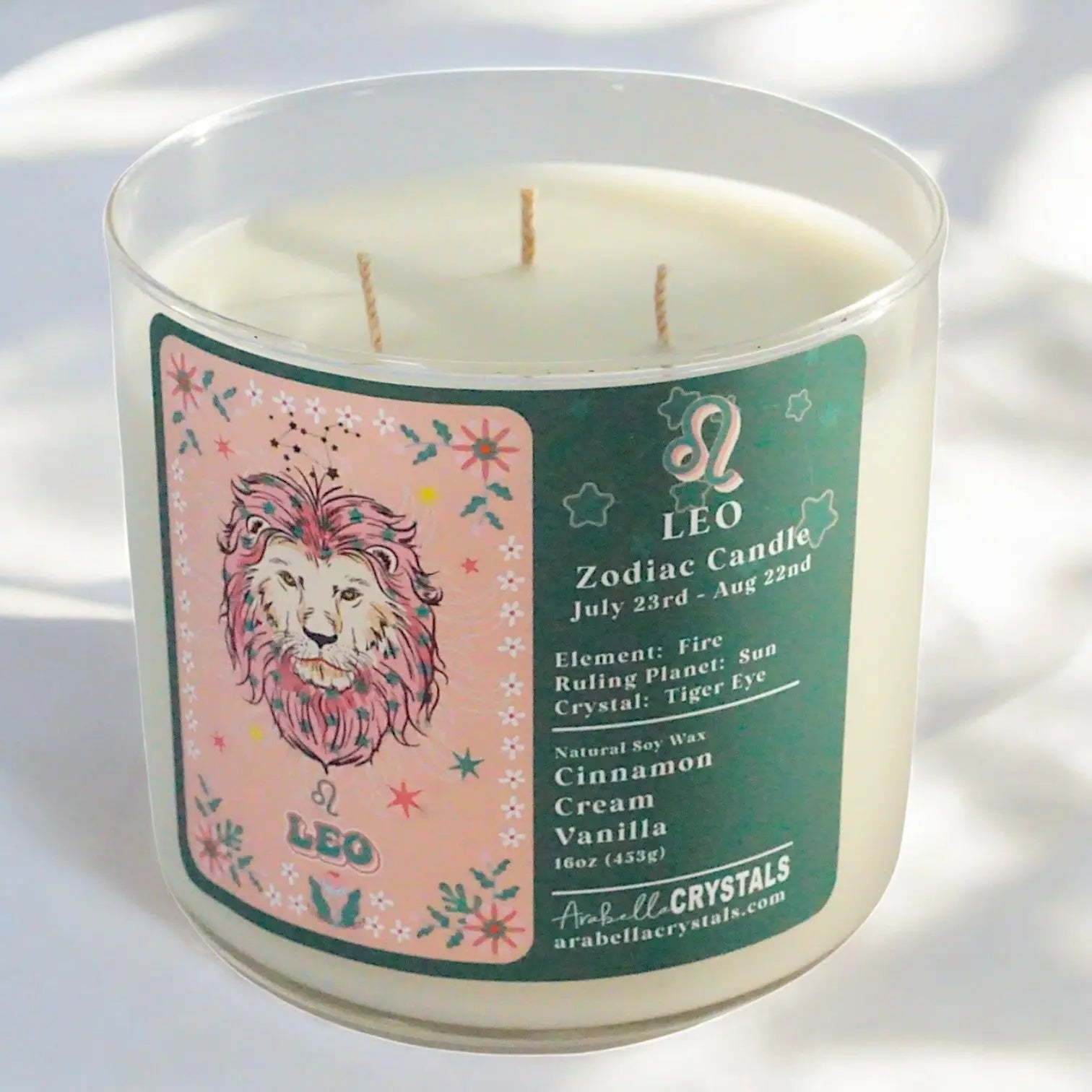 Leo 3-Wick Zodiac Candle Notes of: Cinnamon, Cream & Vanilla