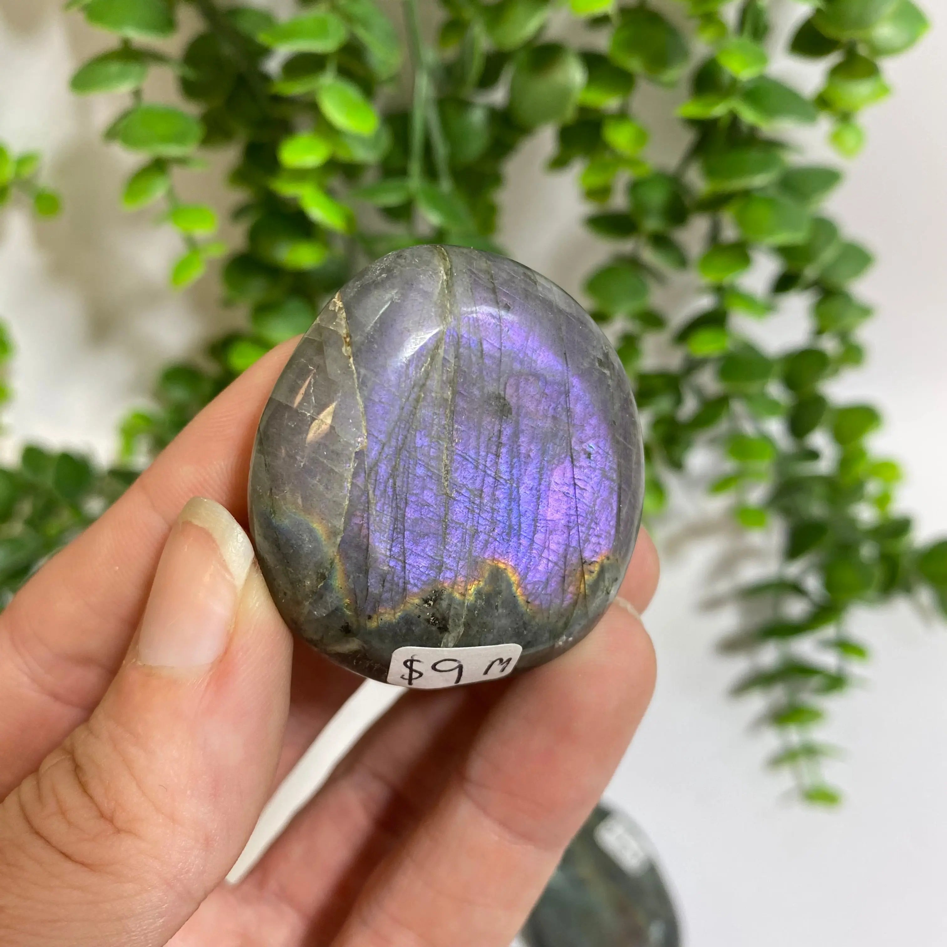 Purple Labradorite Palm Stone Arabella Crystals