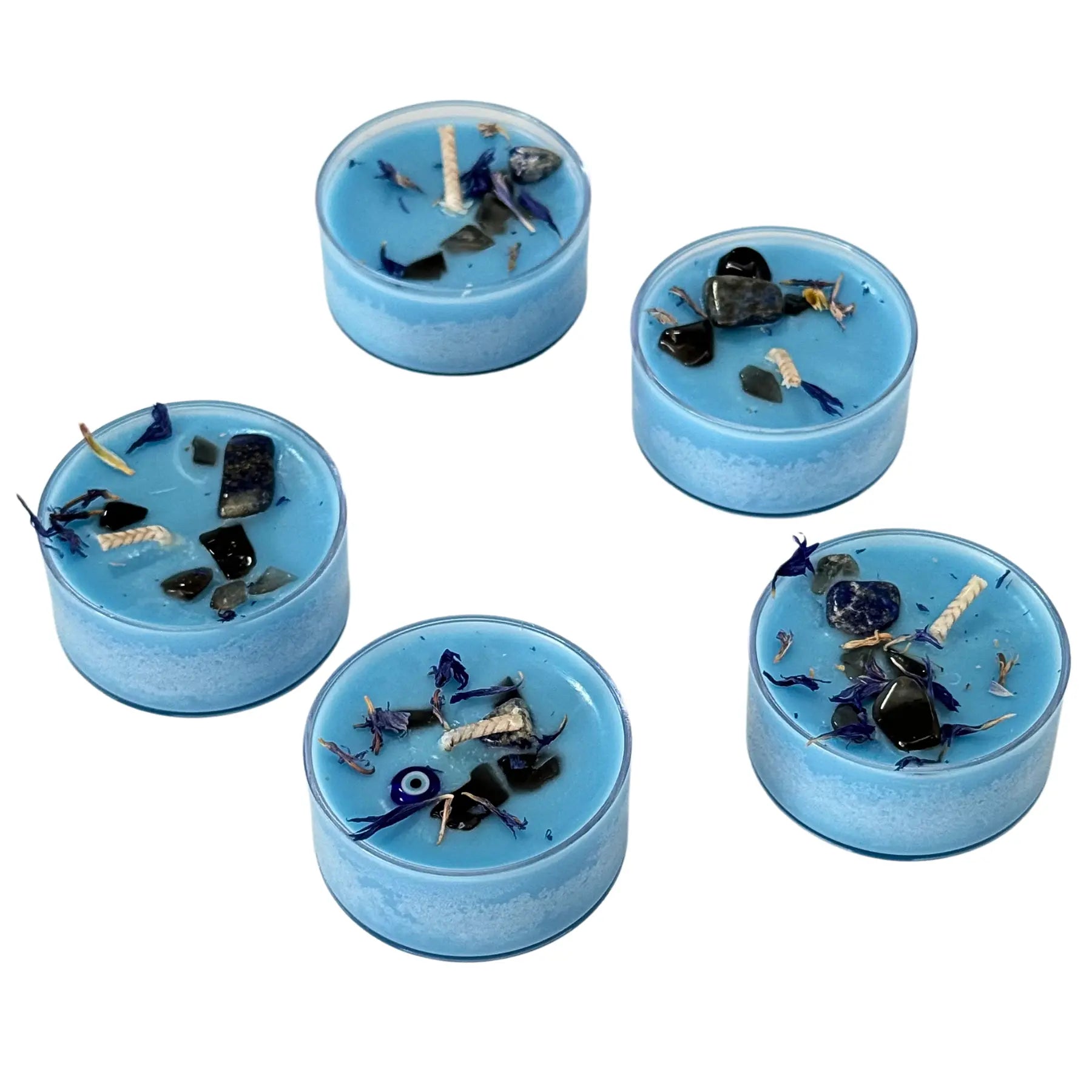Evil Eye Ritual Tea Light Candles Notes of: Bergamot, Ylang Ylang, Amber & Musk