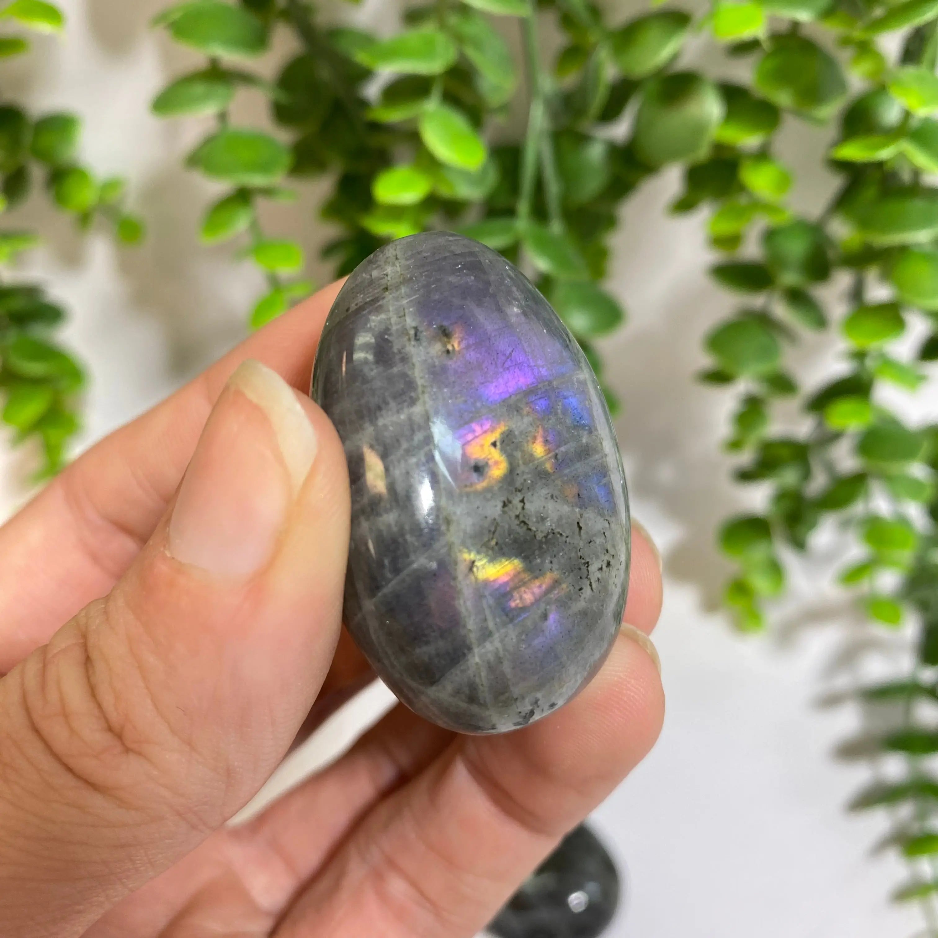 Purple Labradorite Palm Stone Arabella Crystals